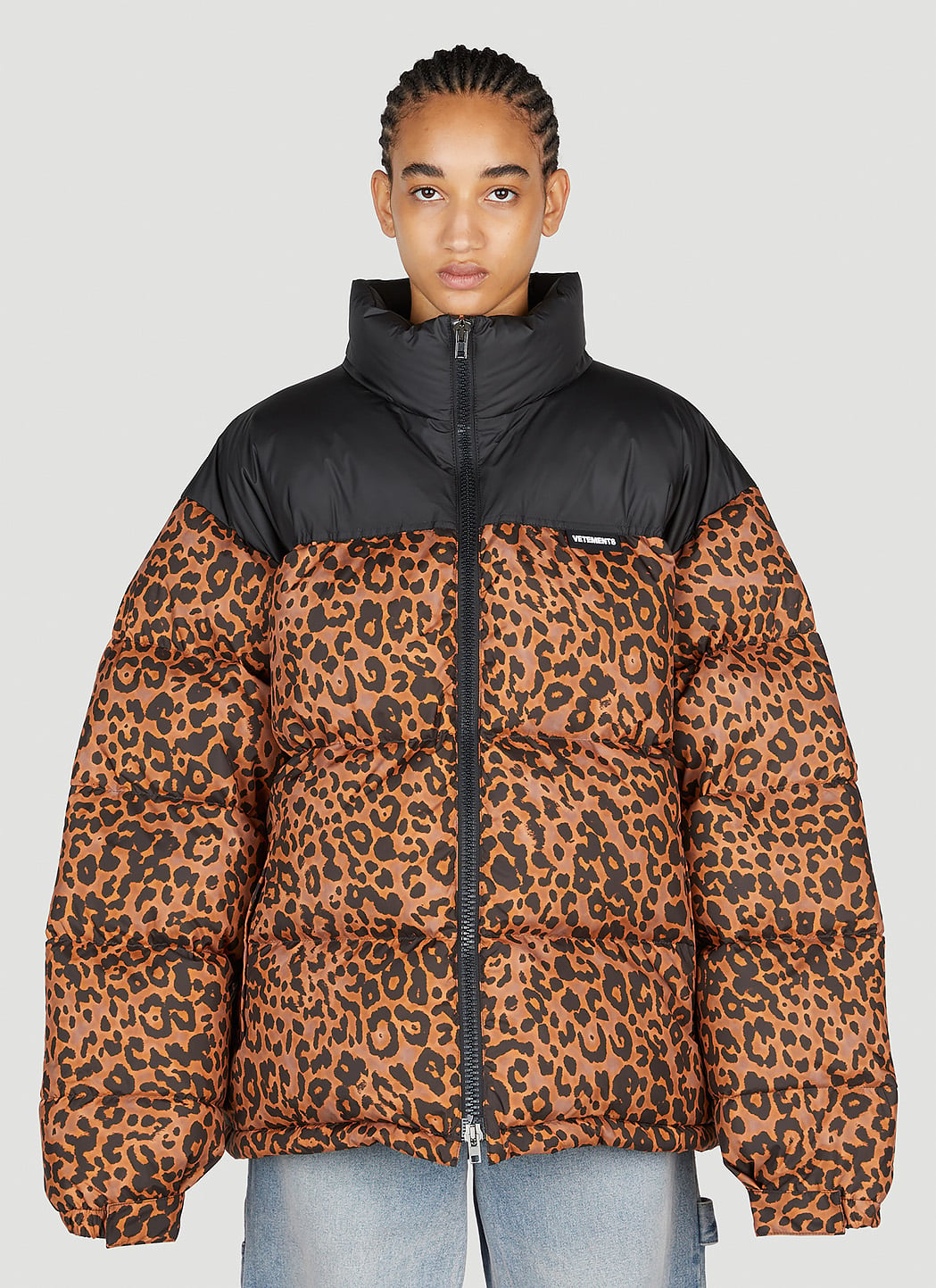 Vetements Women Leopard Print Puffer Jacket VETEMENTS