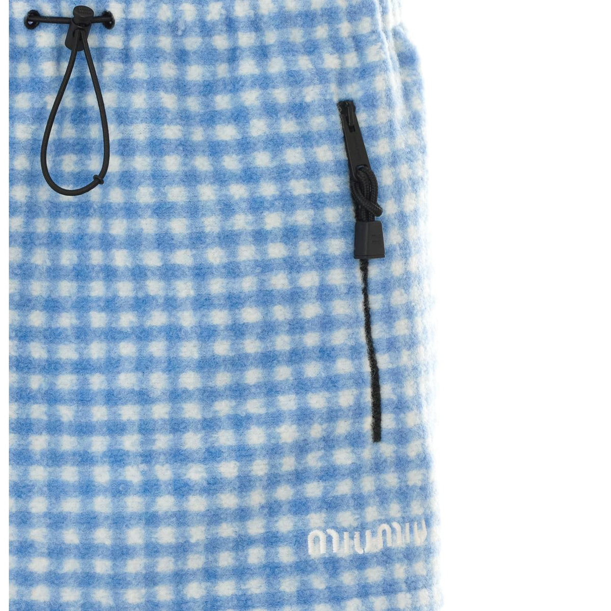 Miu Miu Women Miu Miu Women Vichy Fleece Mini Skirt With Miu Miu Logo MIU MIU