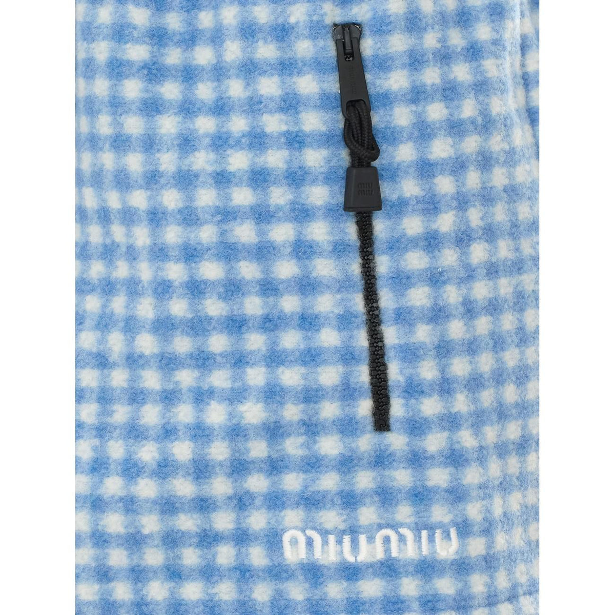 Miu Miu Women Miu Miu Women Vichy Fleece Mini Skirt With Miu Miu Logo MIU MIU