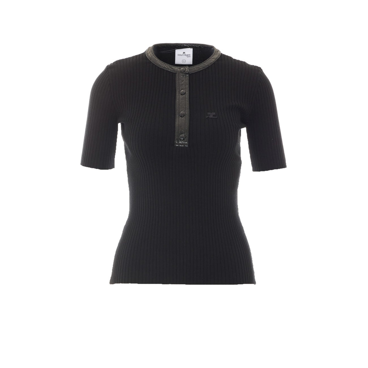 Courreges Women Vinyl And Knit T-Shirt COURREGES