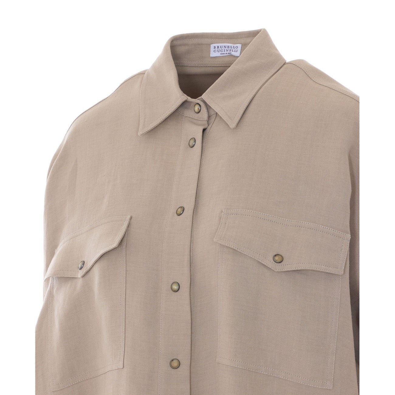 Brunello Cucinelli Women Viscose And Linen Twill Fluid Shirt BRUNELLO CUCINELLI
