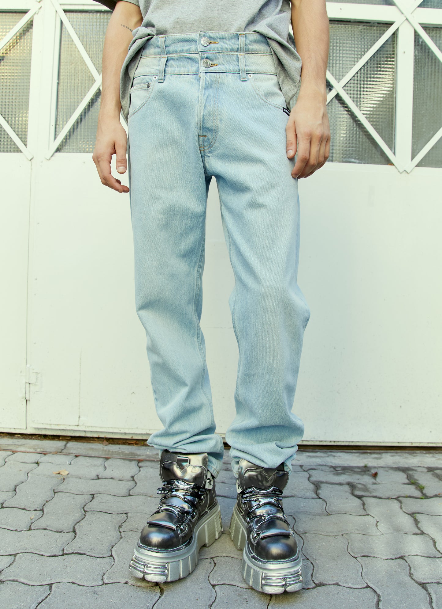 Vtmnts Men Double Waist Denim Jeans VTMNTS