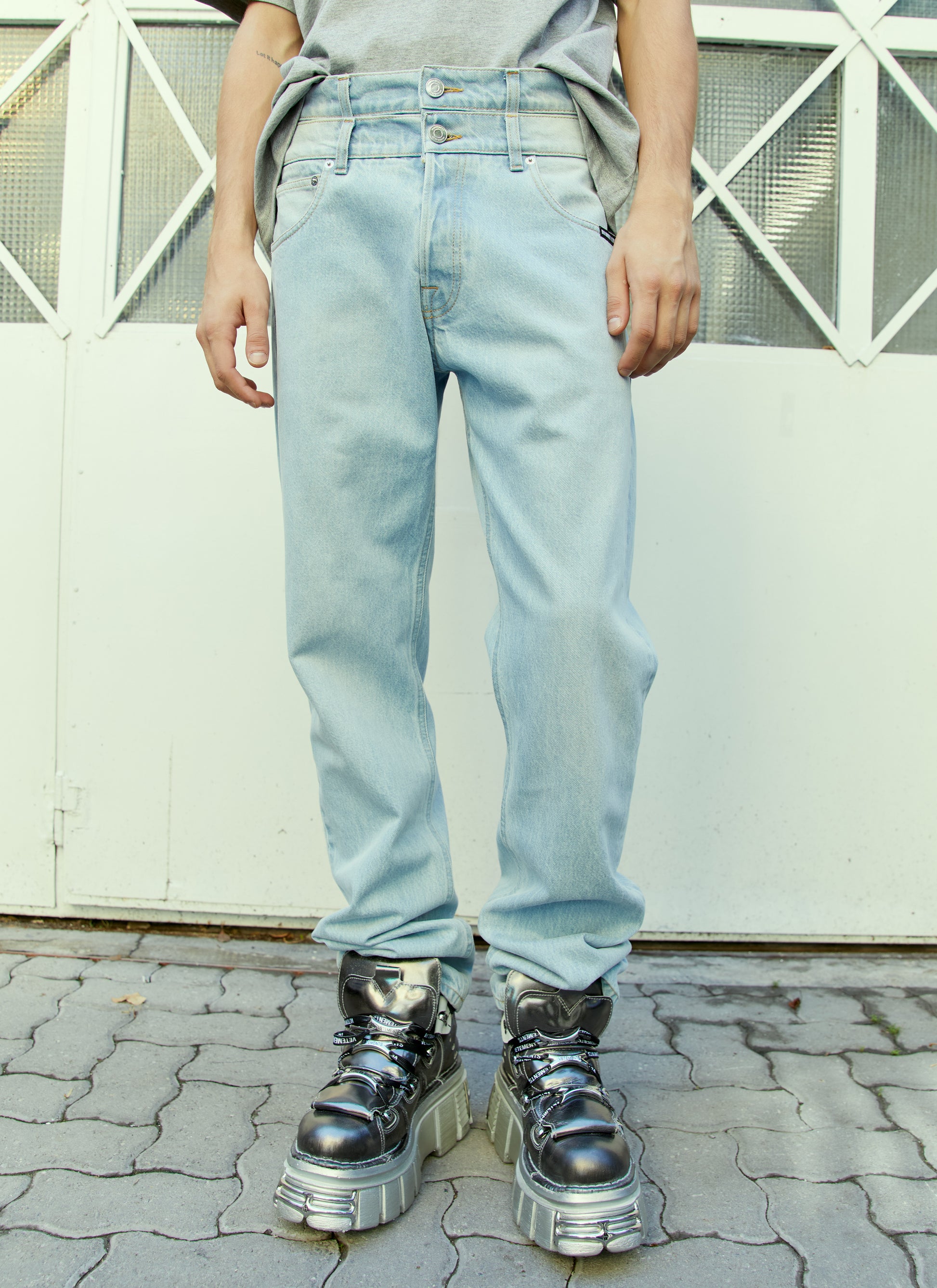 Vtmnts Men Double Waist Denim Jeans VTMNTS