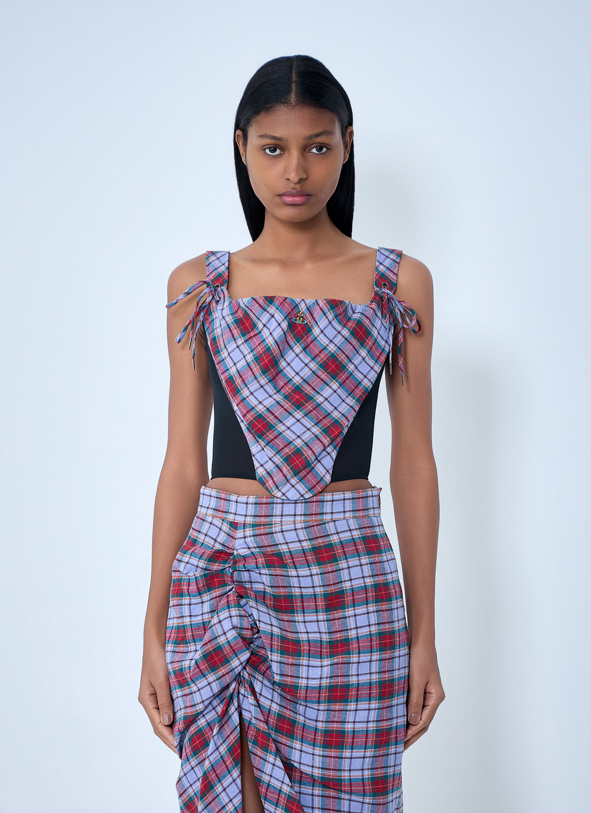 Vivienne Westwood Women Plaid Patterned Corset Top VIVIENNE WESTWOOD