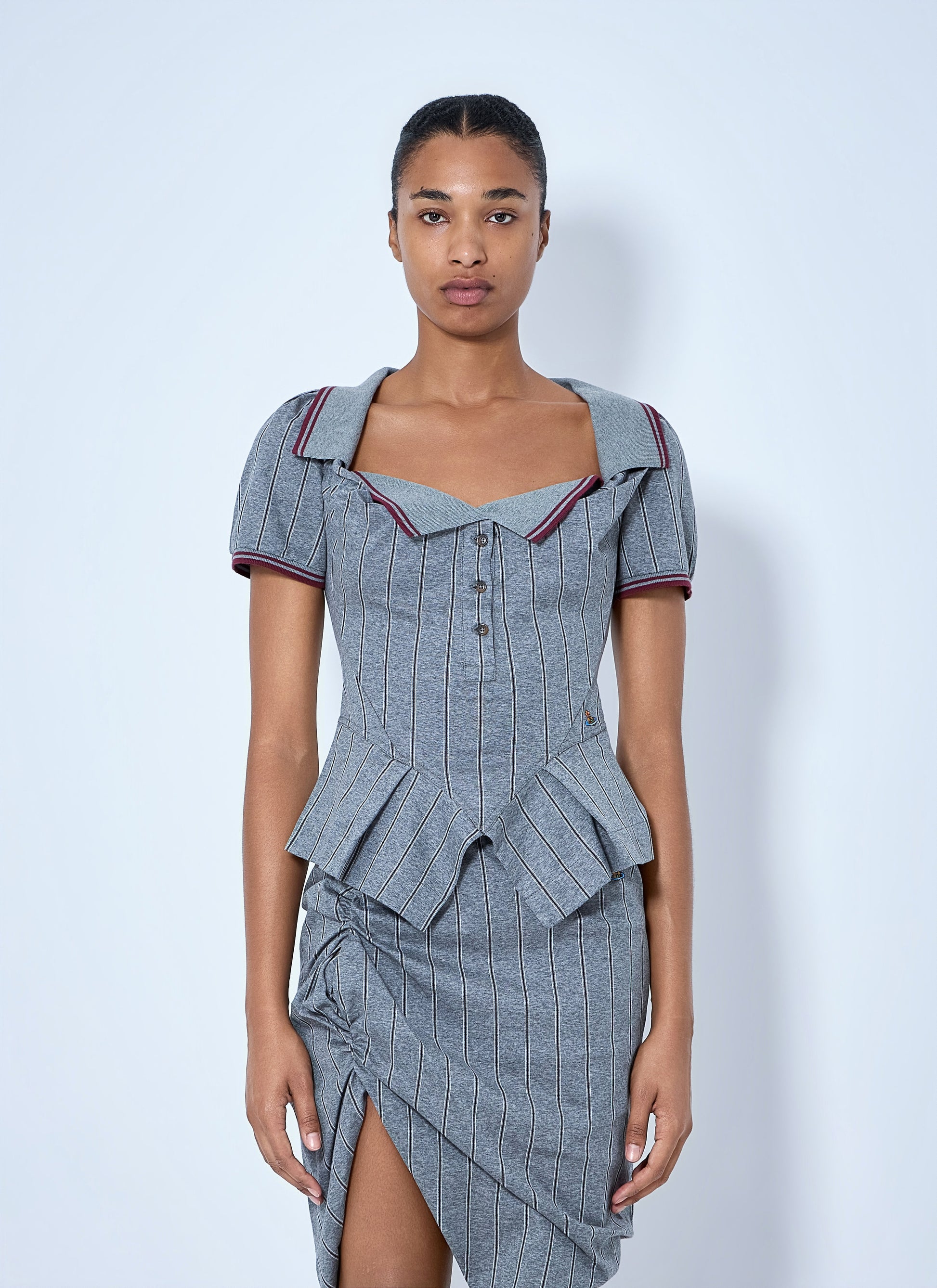 Vivienne Westwood Women Monday Striped Cotton Polo Shirt VIVIENNE WESTWOOD