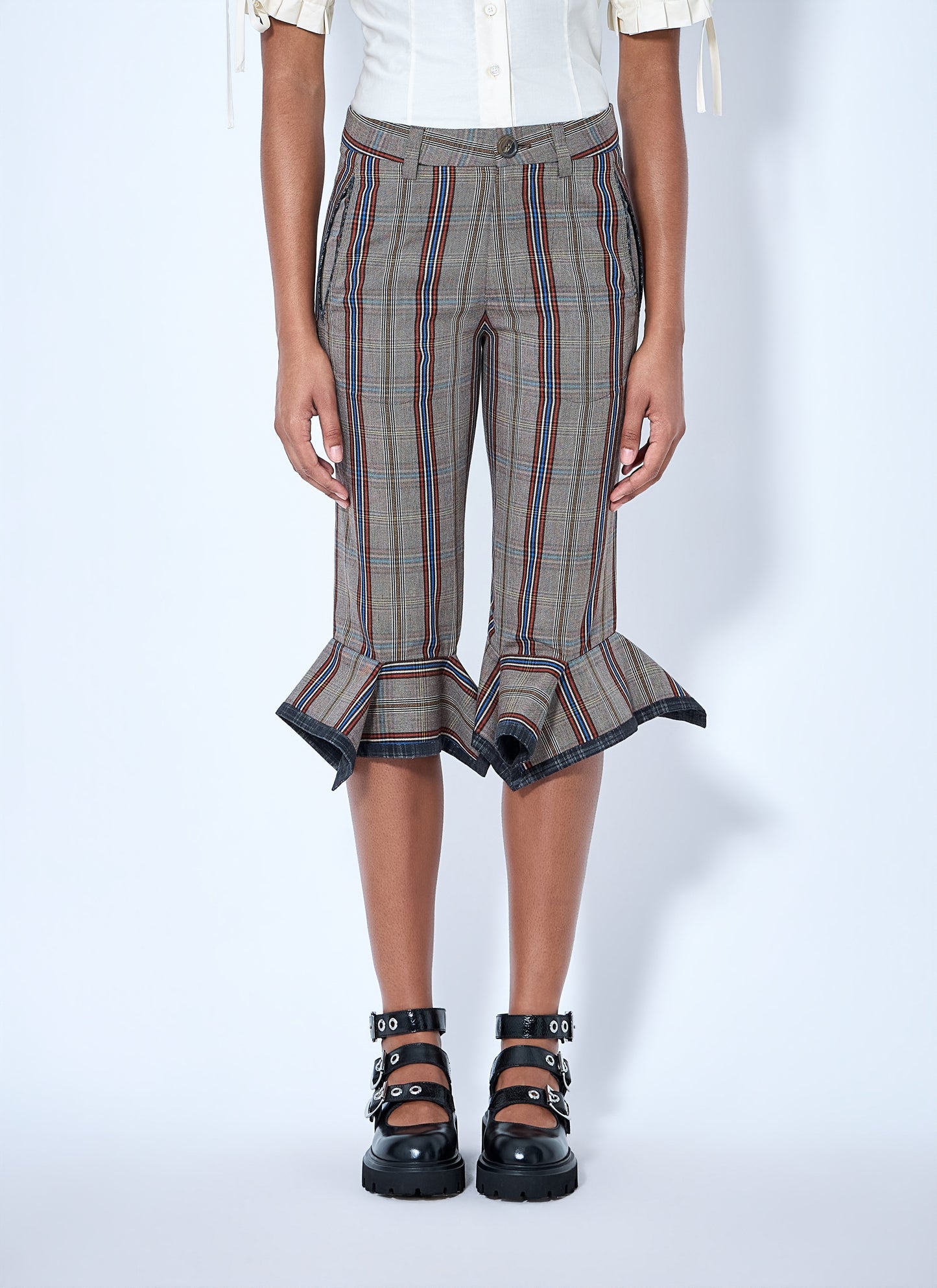 Vivienne Westwood Women Flared Plaid Cropped Trousers VIVIENNE WESTWOOD