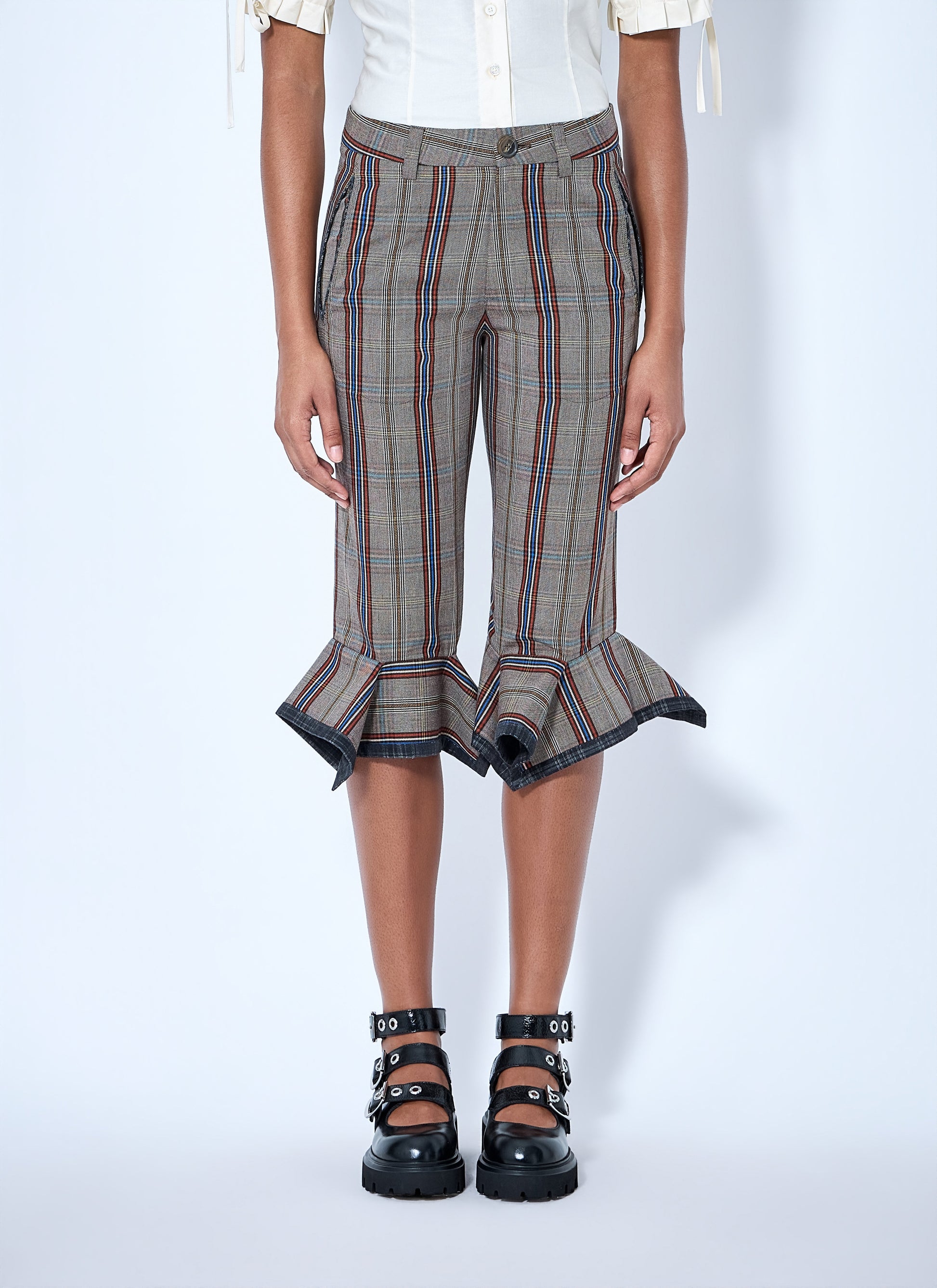 Vivienne Westwood Women Flared Plaid Cropped Trousers VIVIENNE WESTWOOD