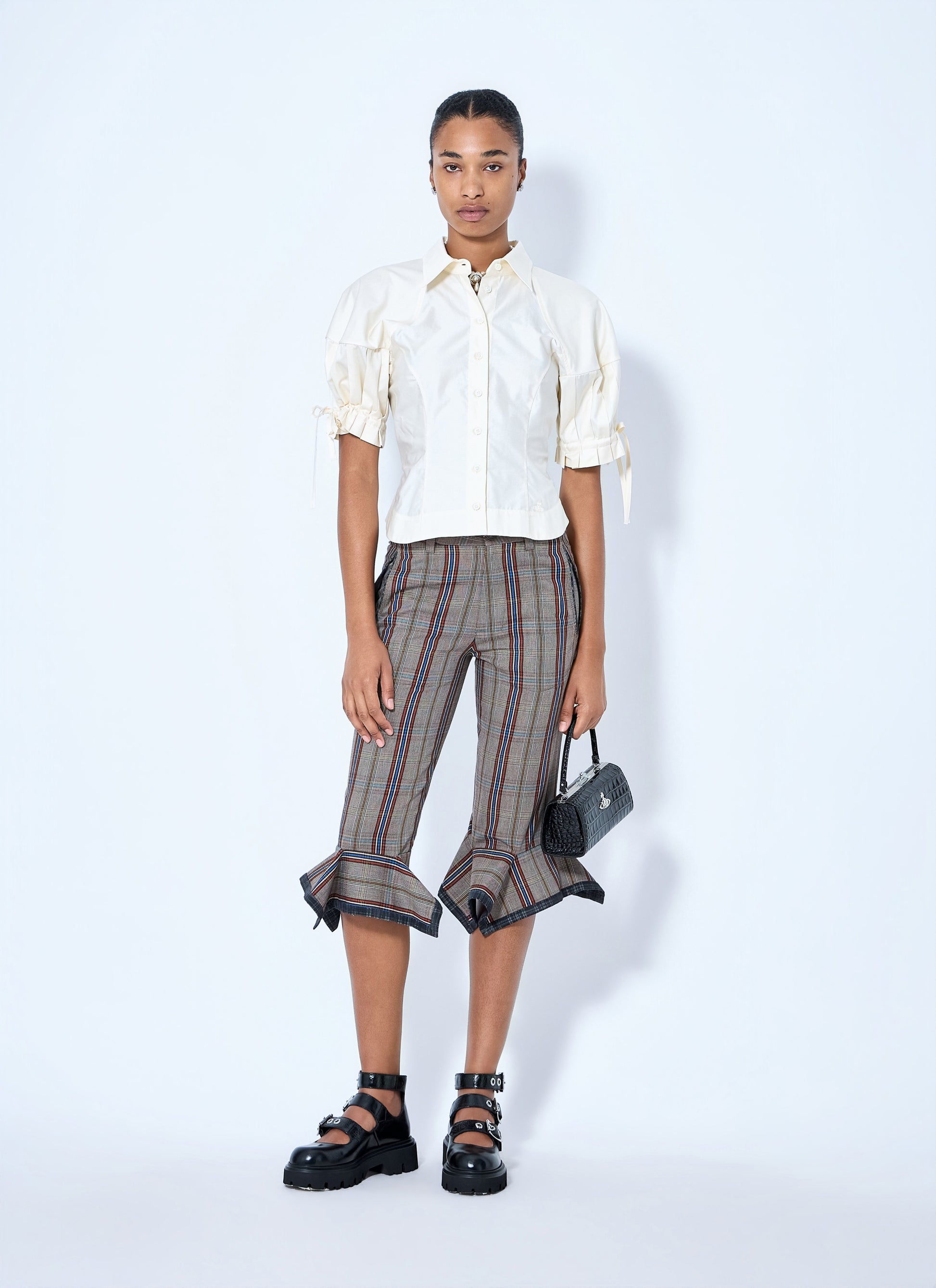 Vivienne Westwood Women Flared Plaid Cropped Trousers VIVIENNE WESTWOOD