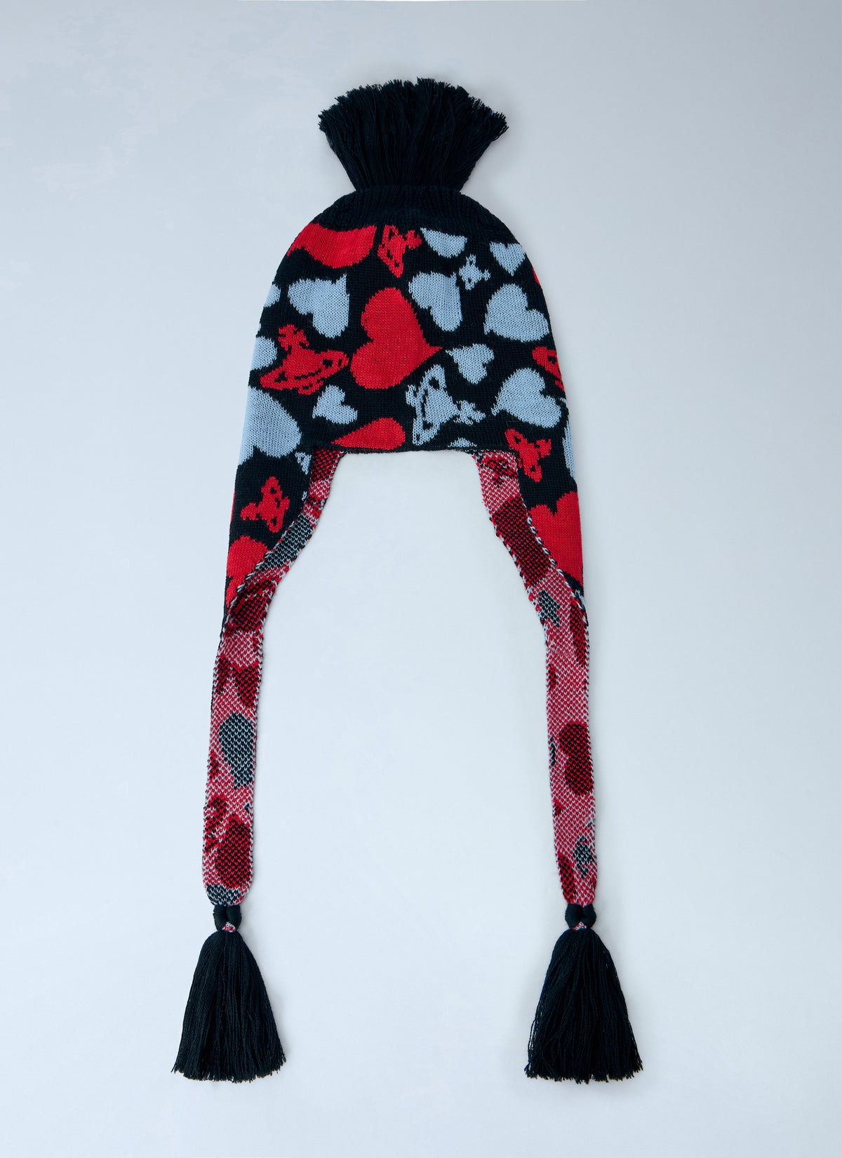 Vivienne Westwood Men Hearts And Orb Flap Knit Cap VIVIENNE WESTWOOD