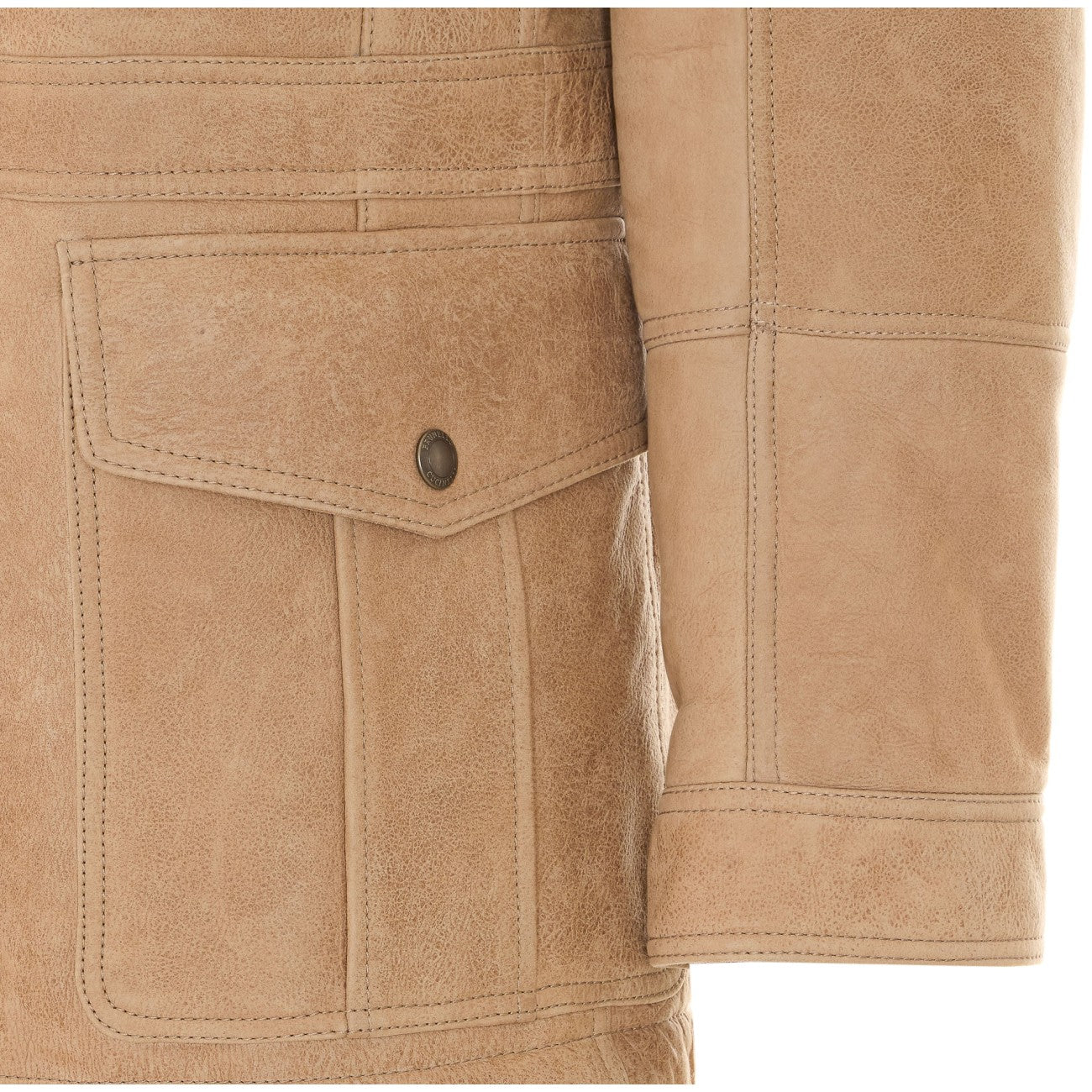 Brunello Cucinelli Men Waxed Shearling Safari Jacket