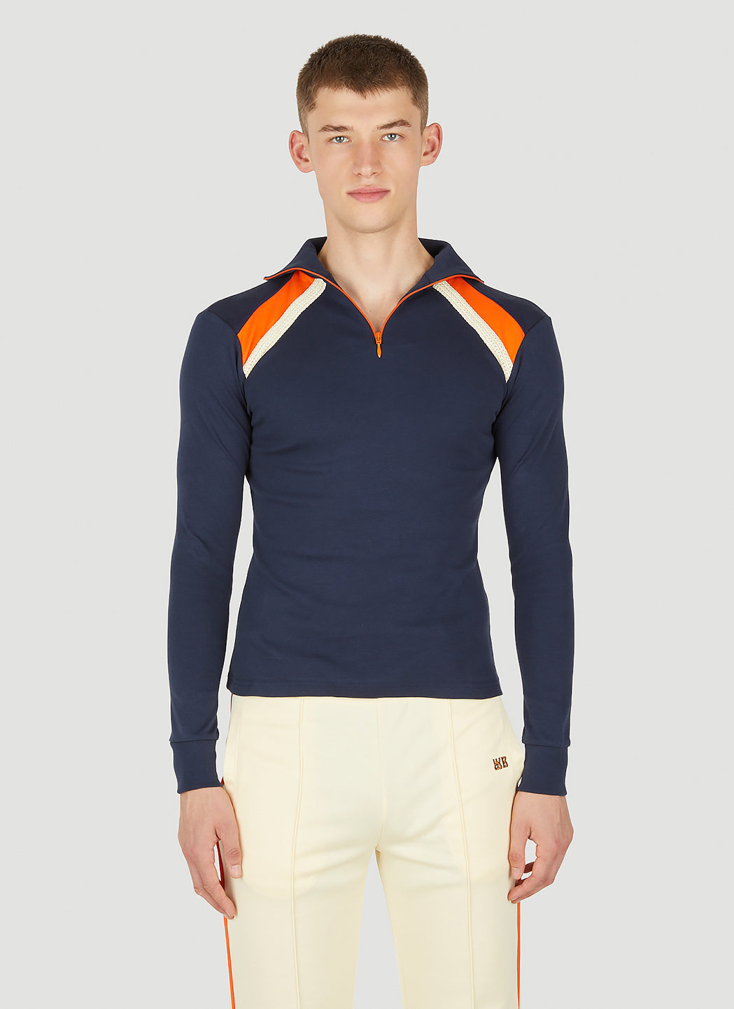 Wales Bonner Men Jazz Half Zip Top WALES BONNER