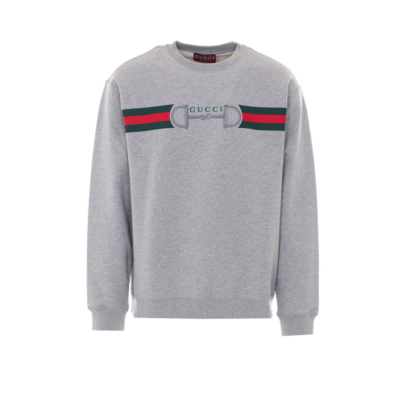 Gucci Men Web Print And Clamp Gucci Embroidery Sweatshirt GUCCI