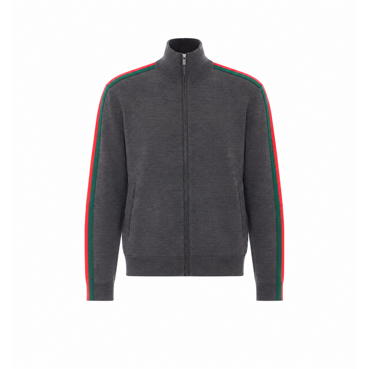 Gucci Men Web Tape Zip Light Wool Jacket GUCCI