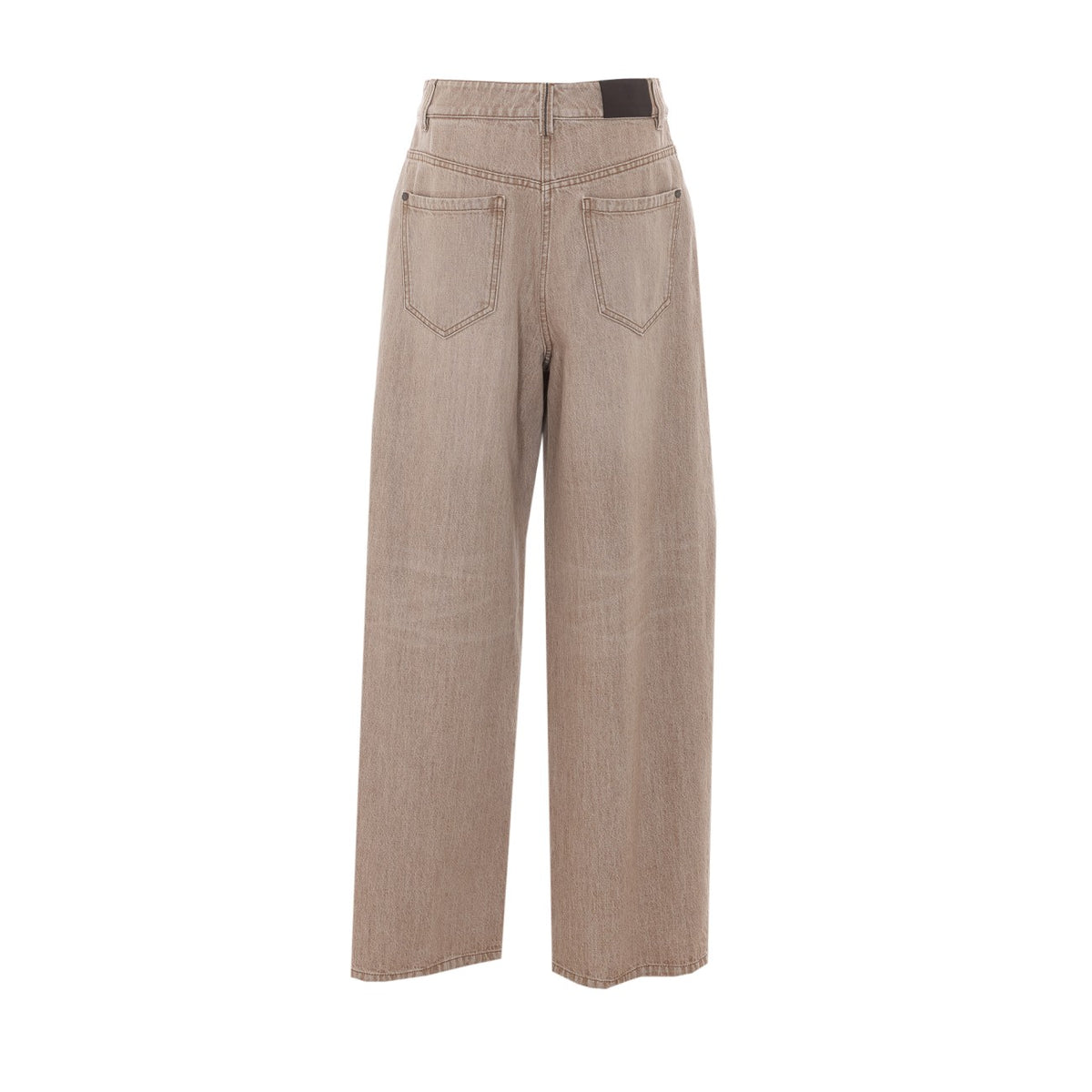 Brunello Cucinelli Women Wide Jeans In Authentic Denim With Monile BRUNELLO CUCINELLI