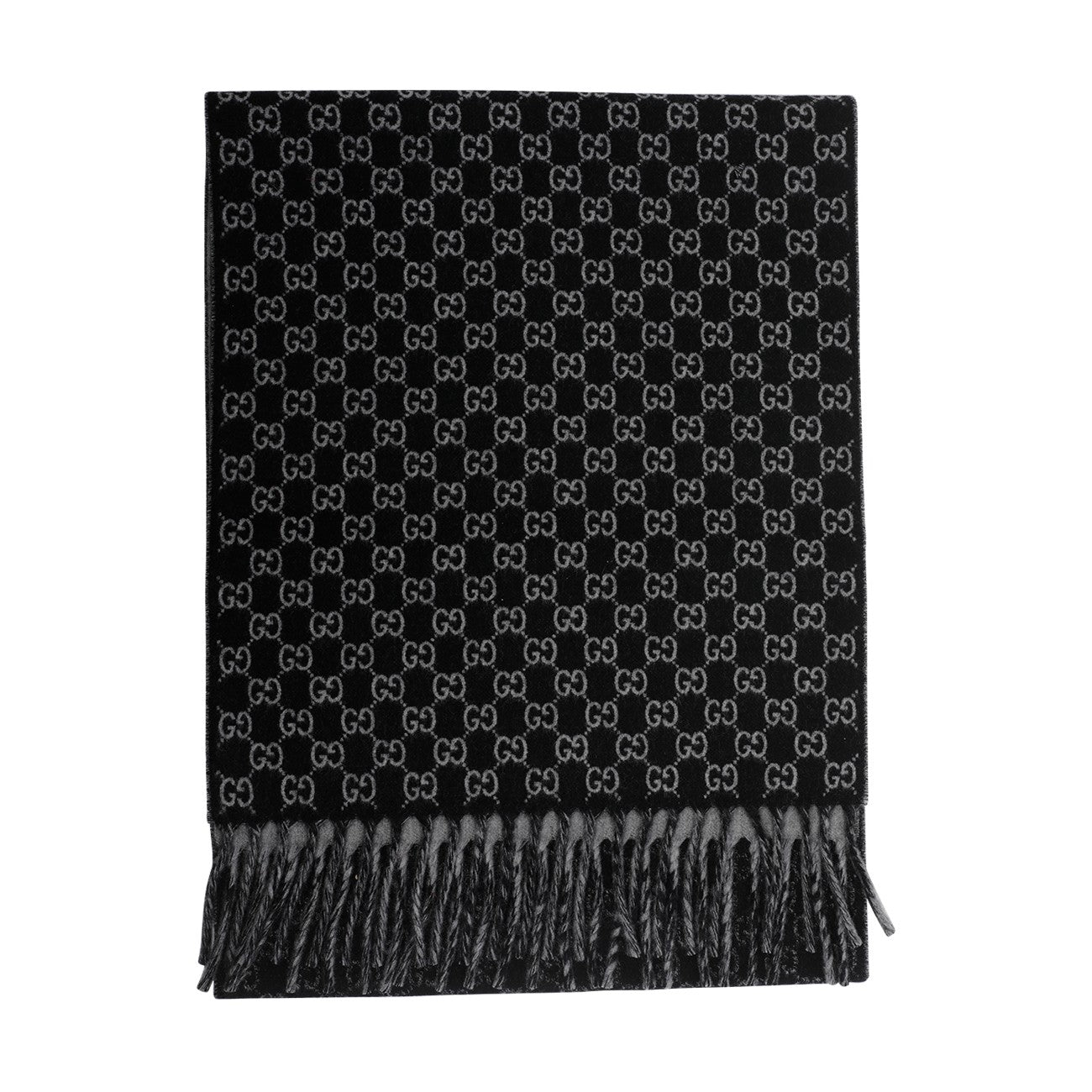 Gucci Men Wool And Cashmere Scarf Gg
