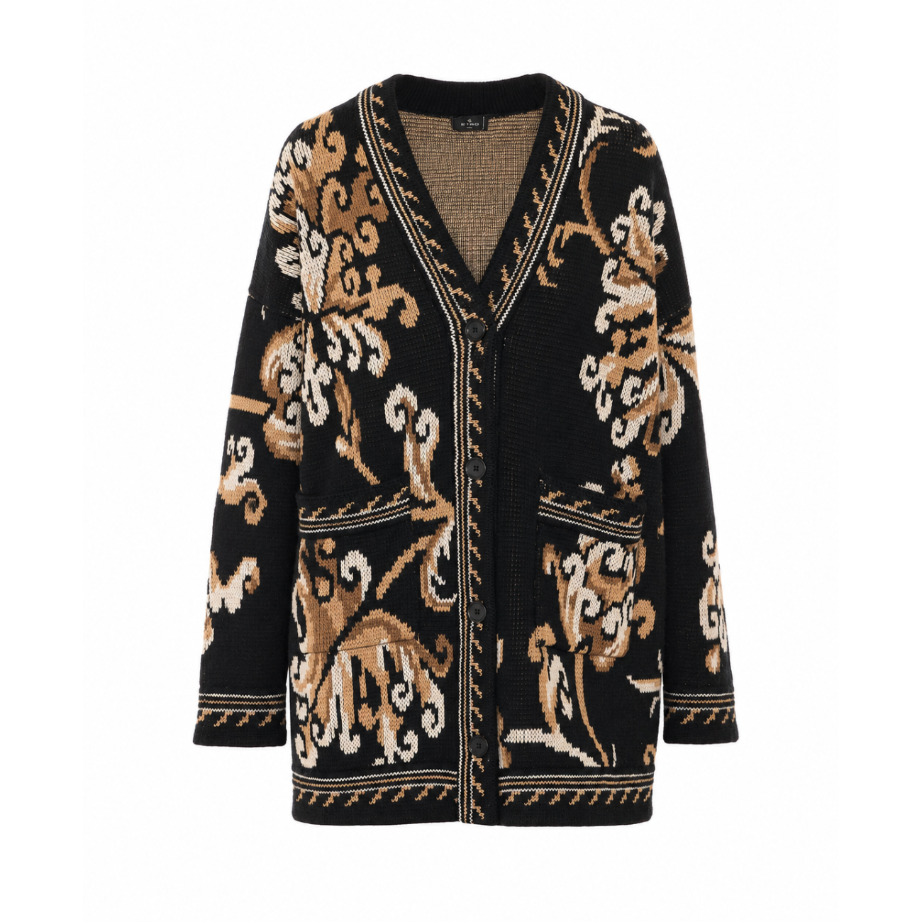 Etro Women Wool Cardigan With Floral Paisley Motif ETRO