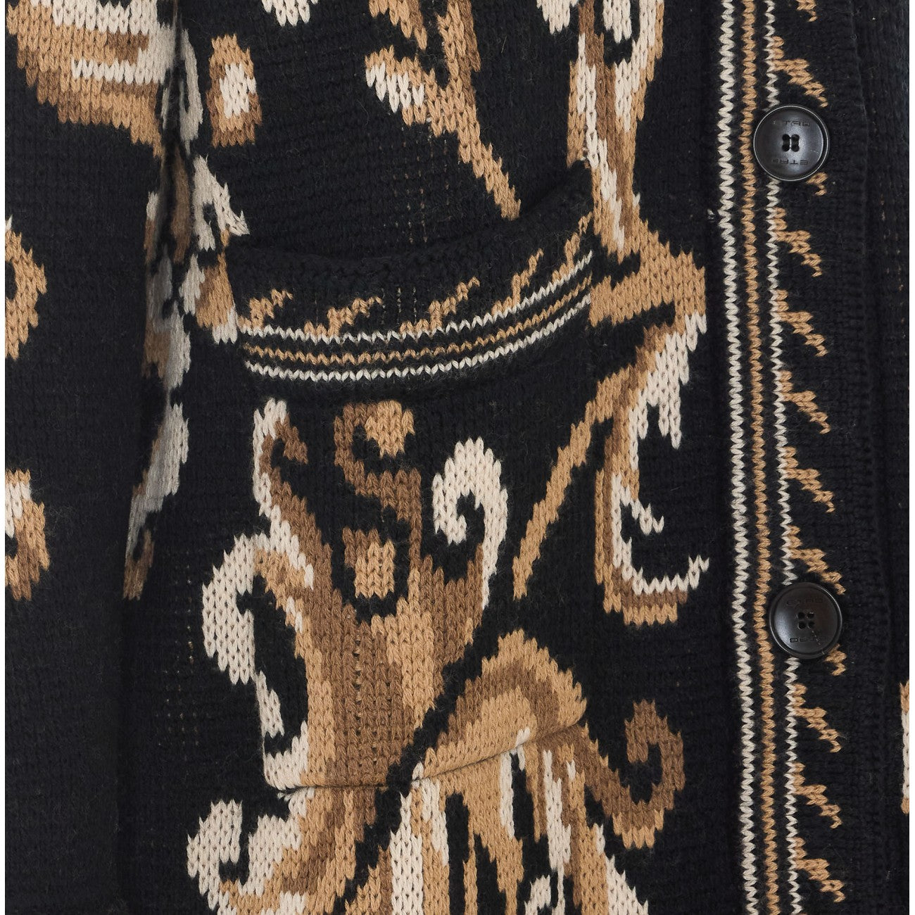 Etro Women Wool Cardigan With Floral Paisley Motif ETRO