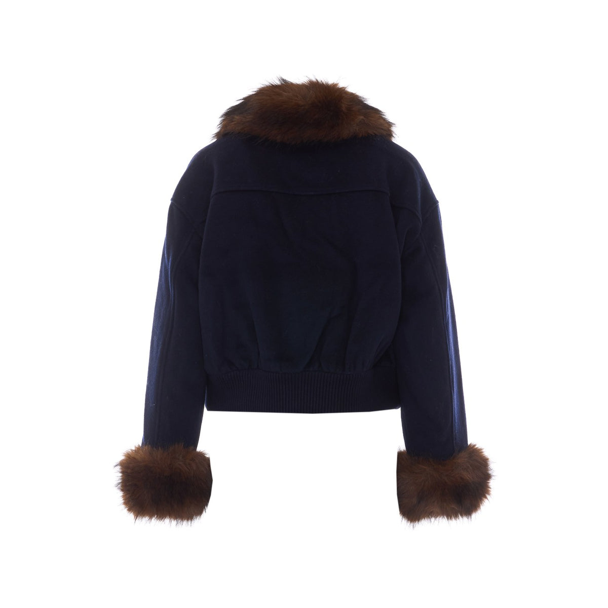Self Portrait Women Wool Fake Fur Trim Jacket SELF-PORTRAIT