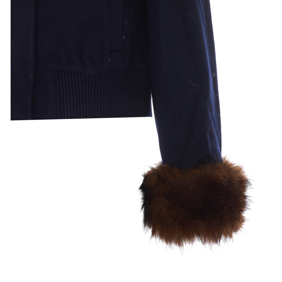 Self Portrait Women Wool Fake Fur Trim Jacket SELF-PORTRAIT