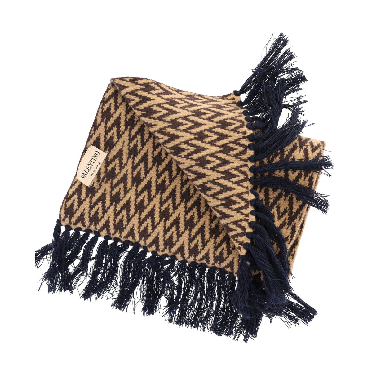 Valentino Garavani Men Wool Knitted Toute La V Scarf VALENTINO GARAVANI