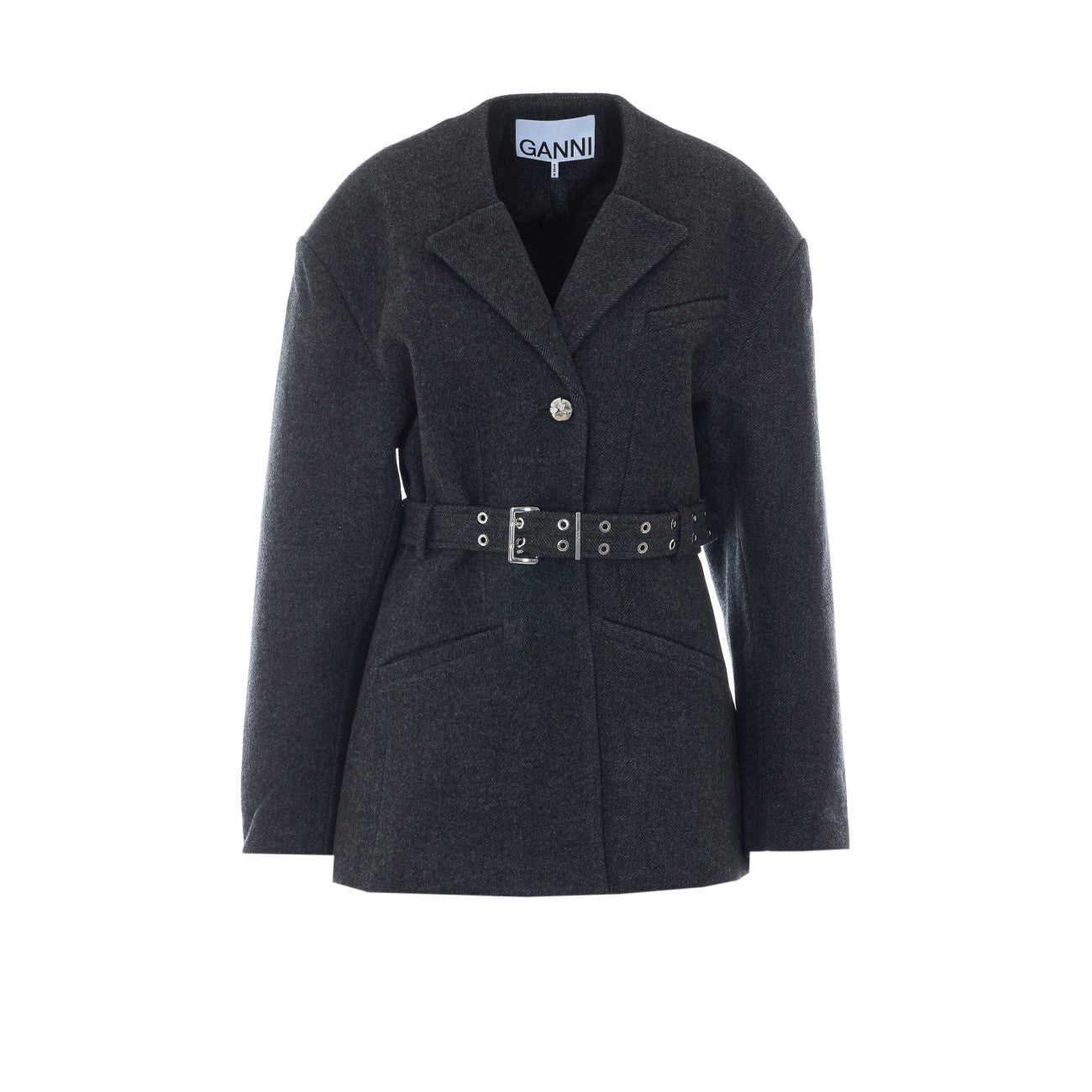 Ganni Women Wool Peacoat GANNI