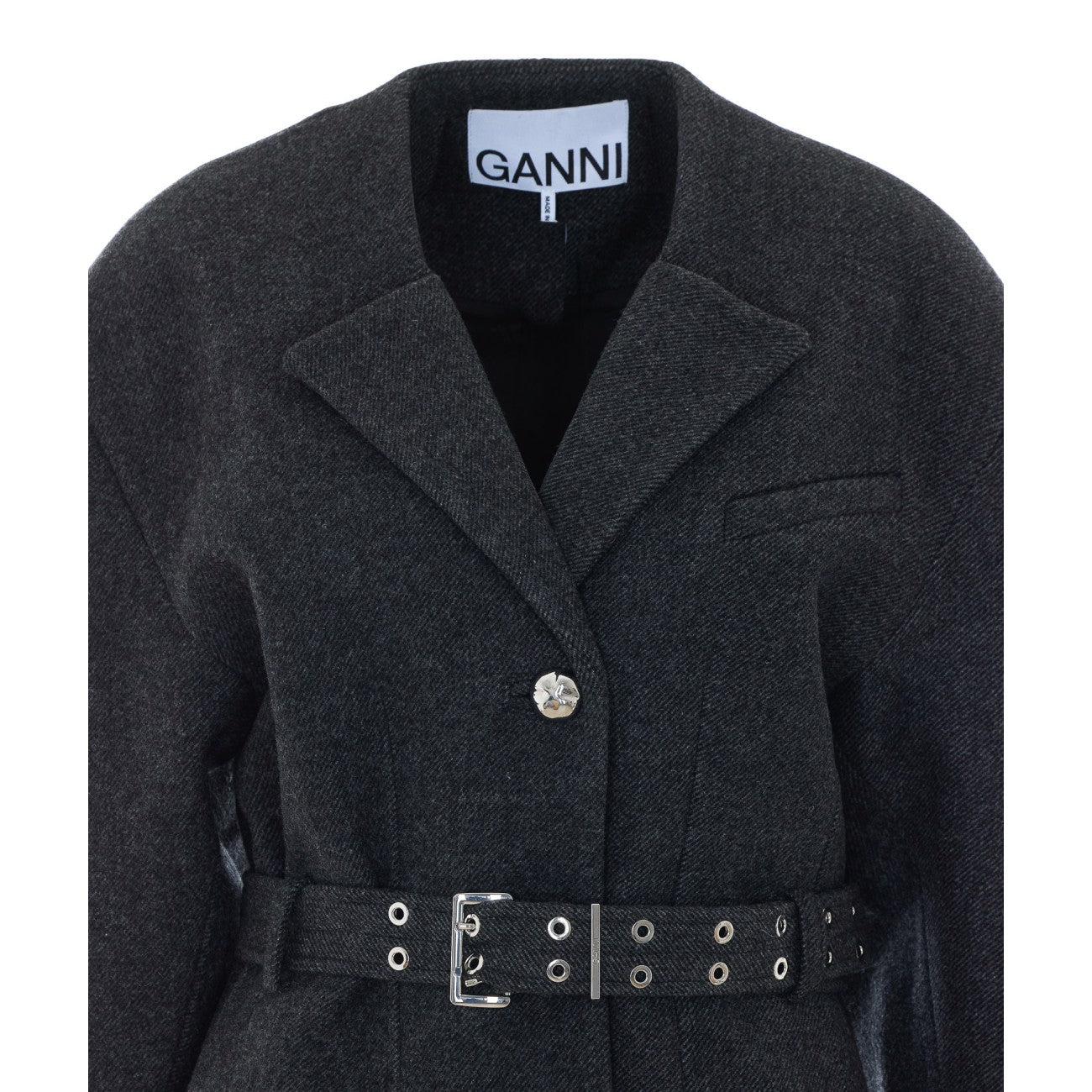 Ganni Women Wool Peacoat GANNI