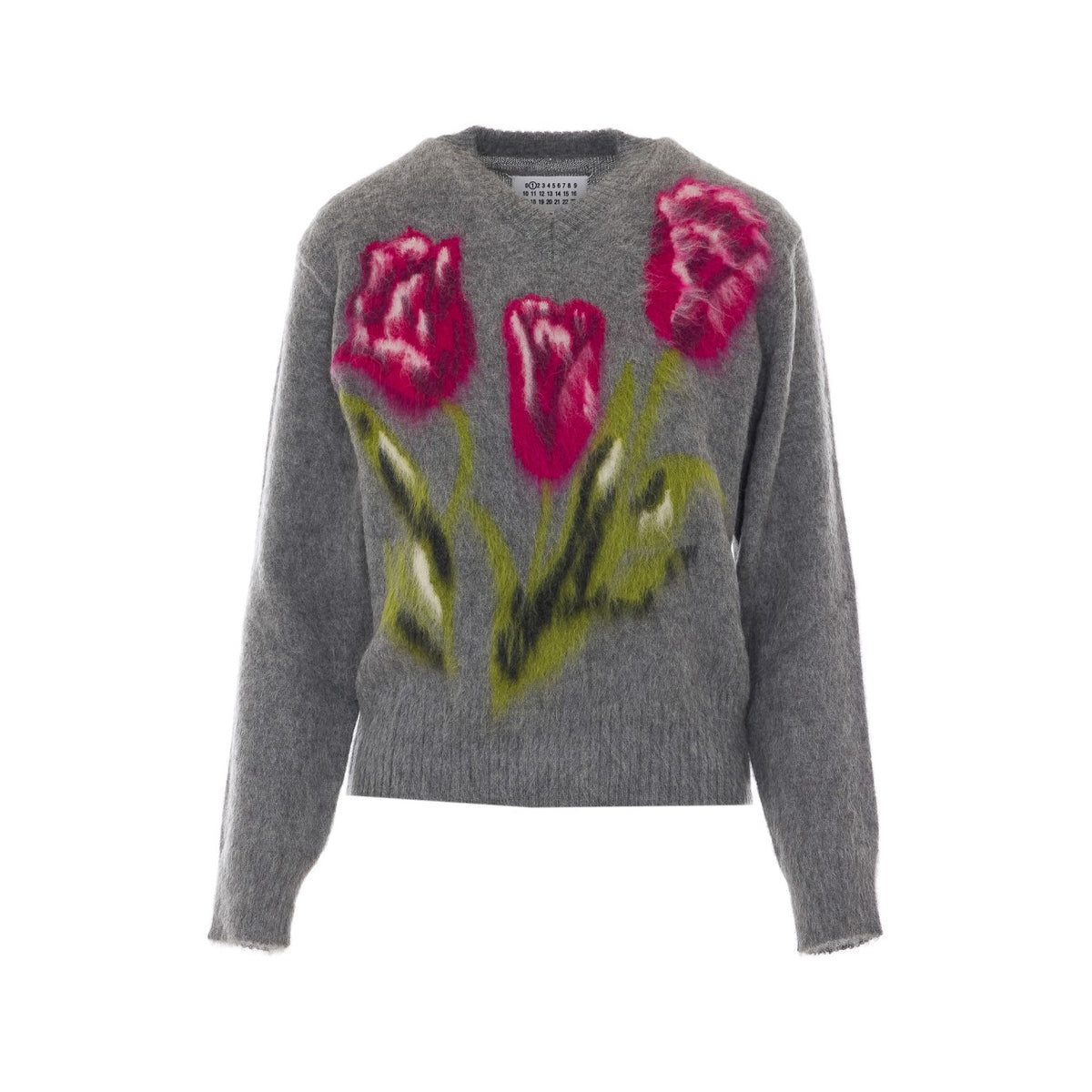 Maison Margiela Women Wool Sweater With Floral Motif MAISON MARGIELA