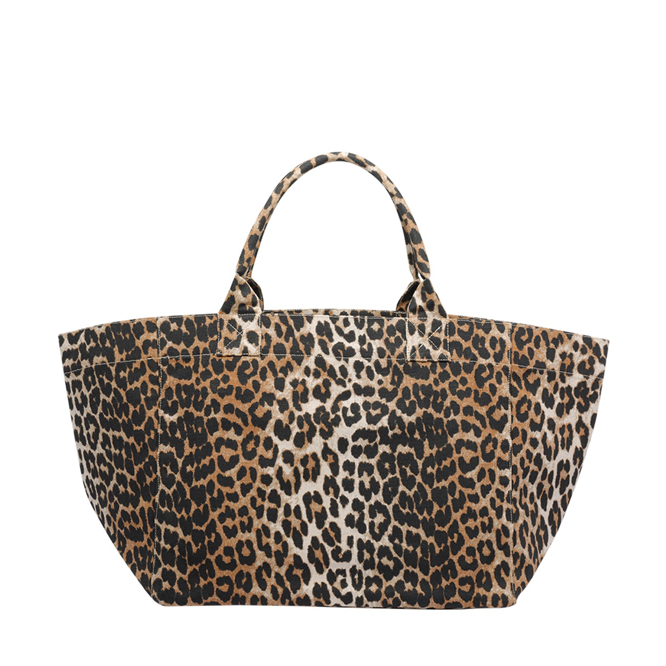 Ganni Women Xxl Leopard Logo Tote Bag GANNI