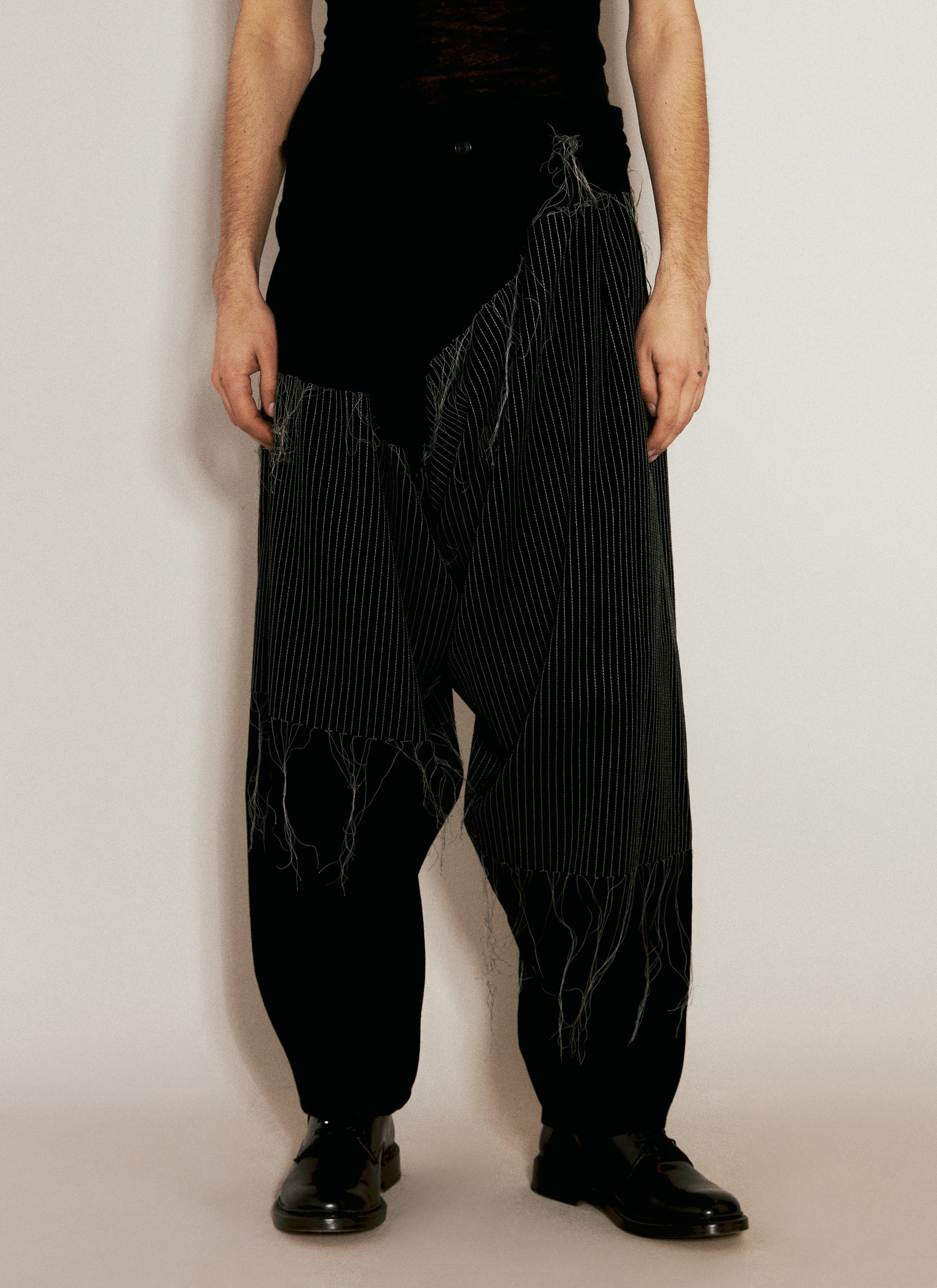 Yohji Yamamoto Men Embroidery Draped Pants YOHJI YAMAMOTO
