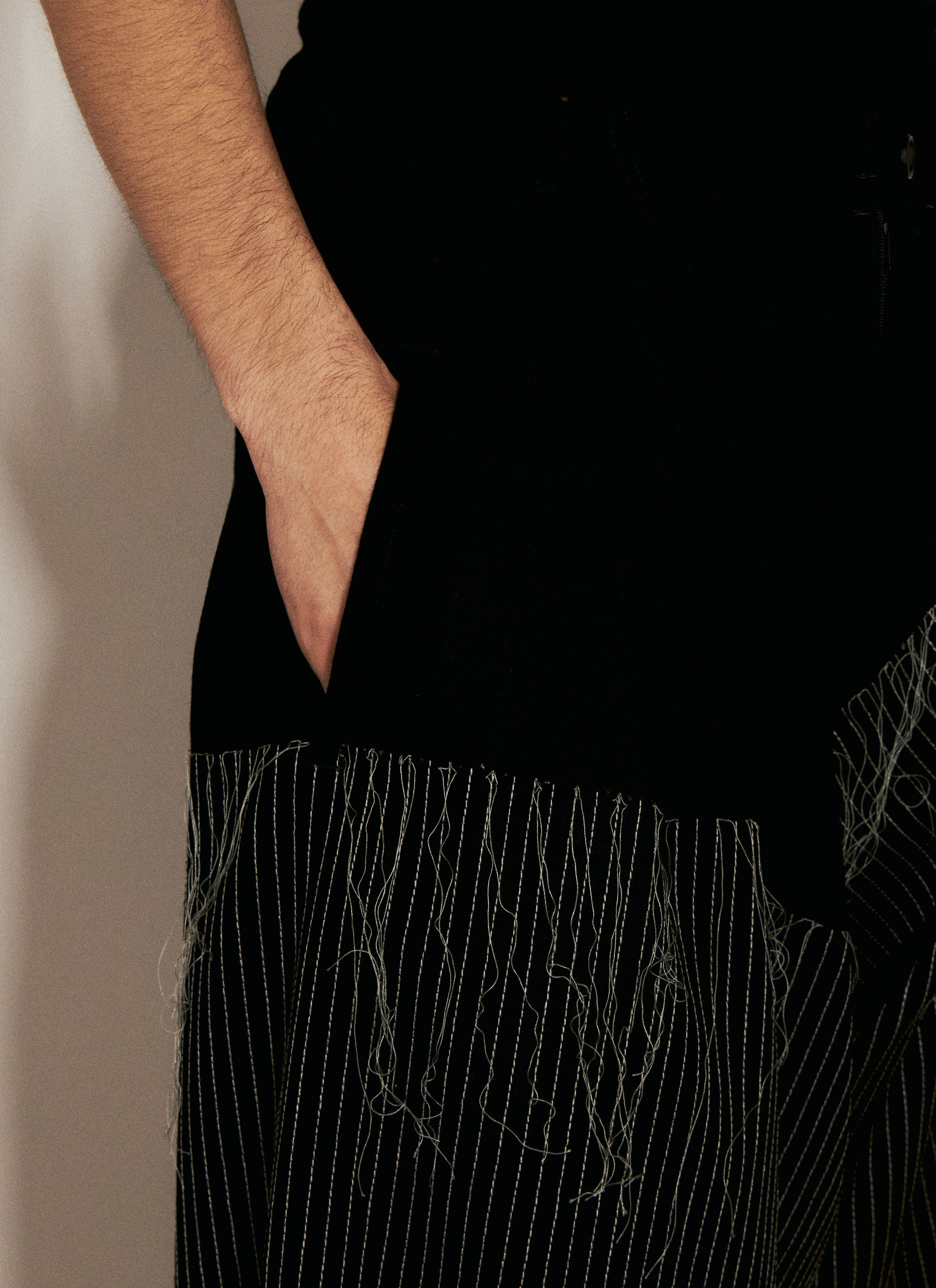 Yohji Yamamoto Men Embroidery Draped Pants YOHJI YAMAMOTO