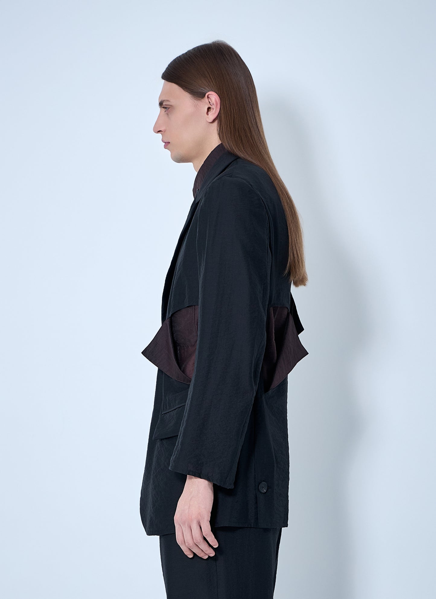 Yohji Yamamoto Men Cut-Off Single-Breasted Blazer YOHJI YAMAMOTO