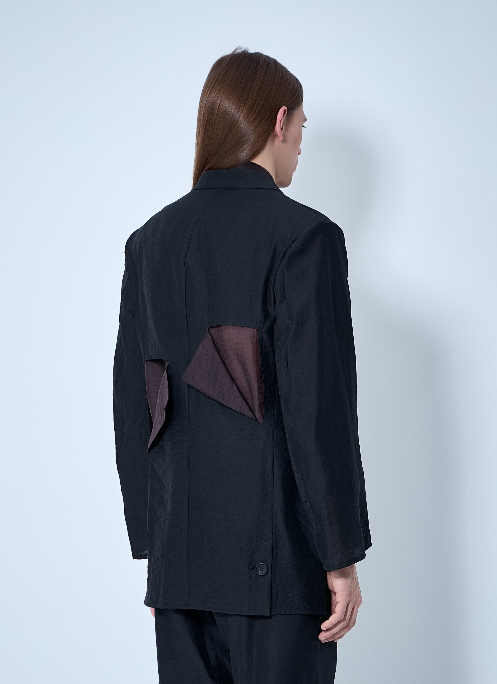 Yohji Yamamoto Men Cut-Off Single-Breasted Blazer YOHJI YAMAMOTO