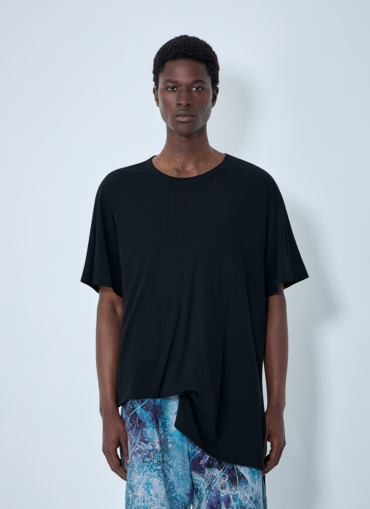 Yohji Yamamoto Men Diorama Jersey Asymmetry Hem T-Shirt YOHJI YAMAMOTO