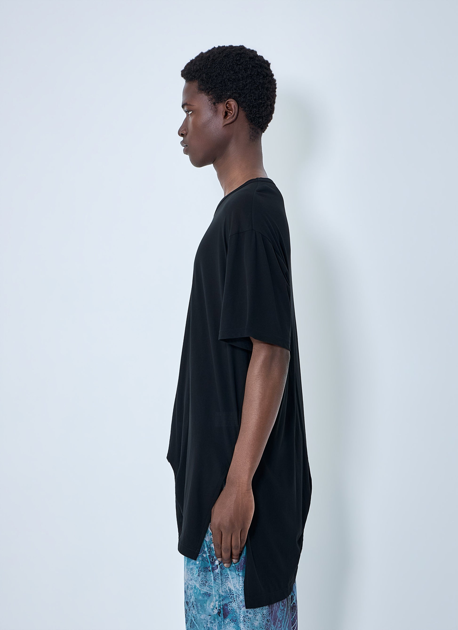 Yohji Yamamoto Men Diorama Jersey Asymmetry Hem T-Shirt YOHJI YAMAMOTO