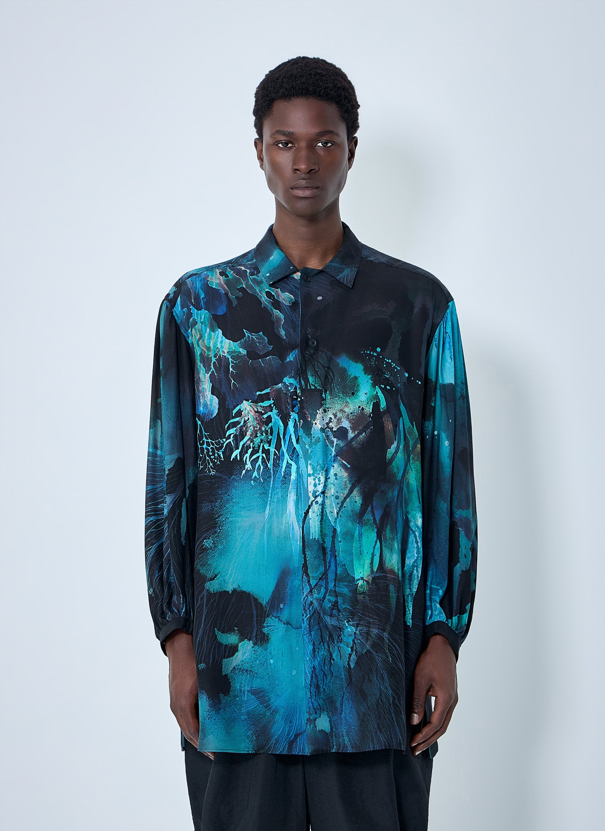 Yohji Yamamoto Men Sea Prink Silk Shirt YOHJI YAMAMOTO