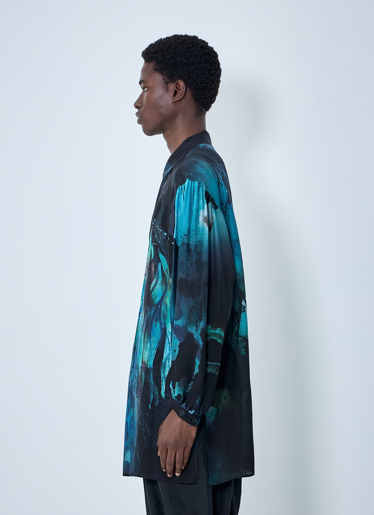 Yohji Yamamoto Men Sea Prink Silk Shirt YOHJI YAMAMOTO