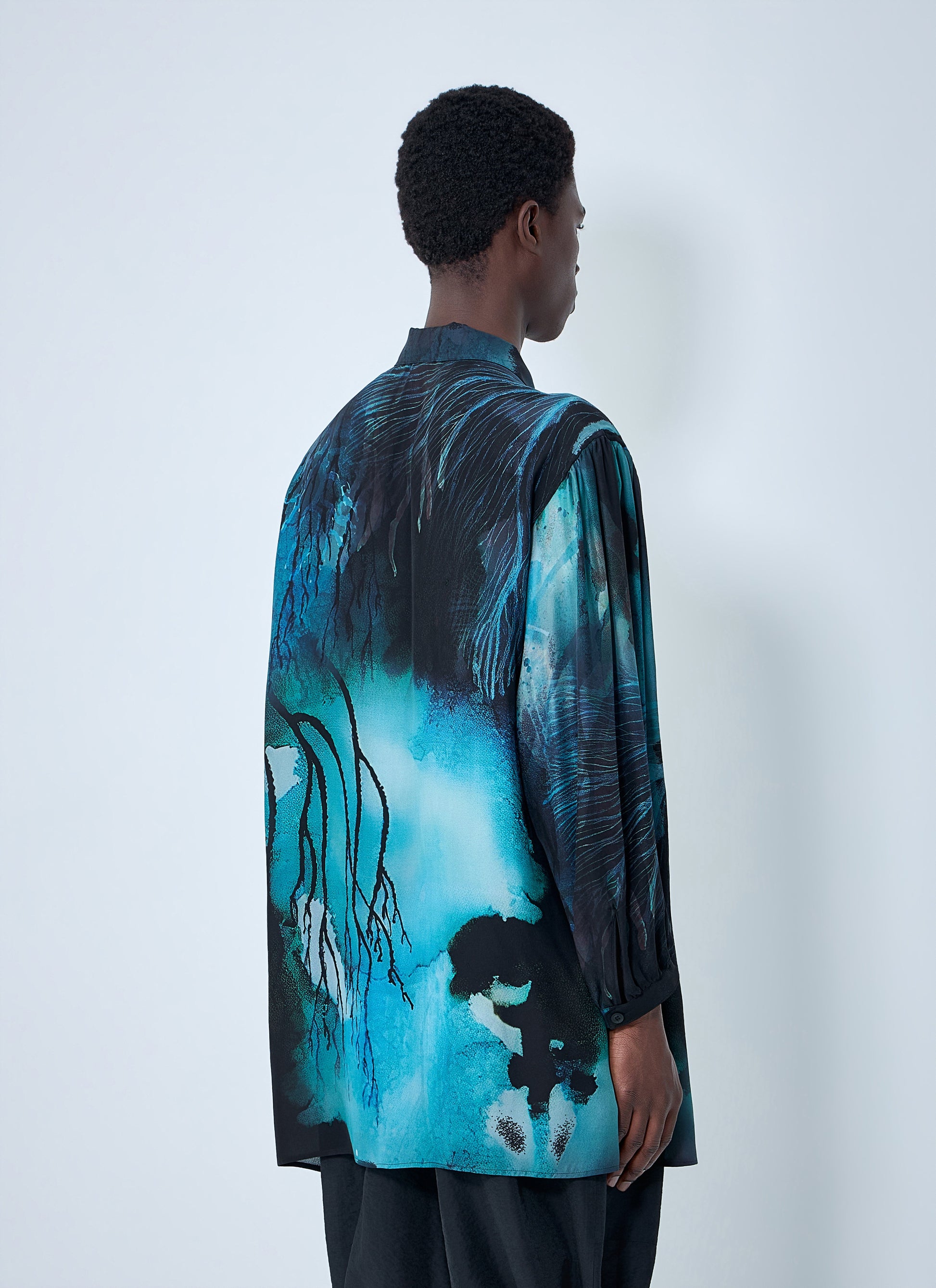 Yohji Yamamoto Men Sea Prink Silk Shirt YOHJI YAMAMOTO