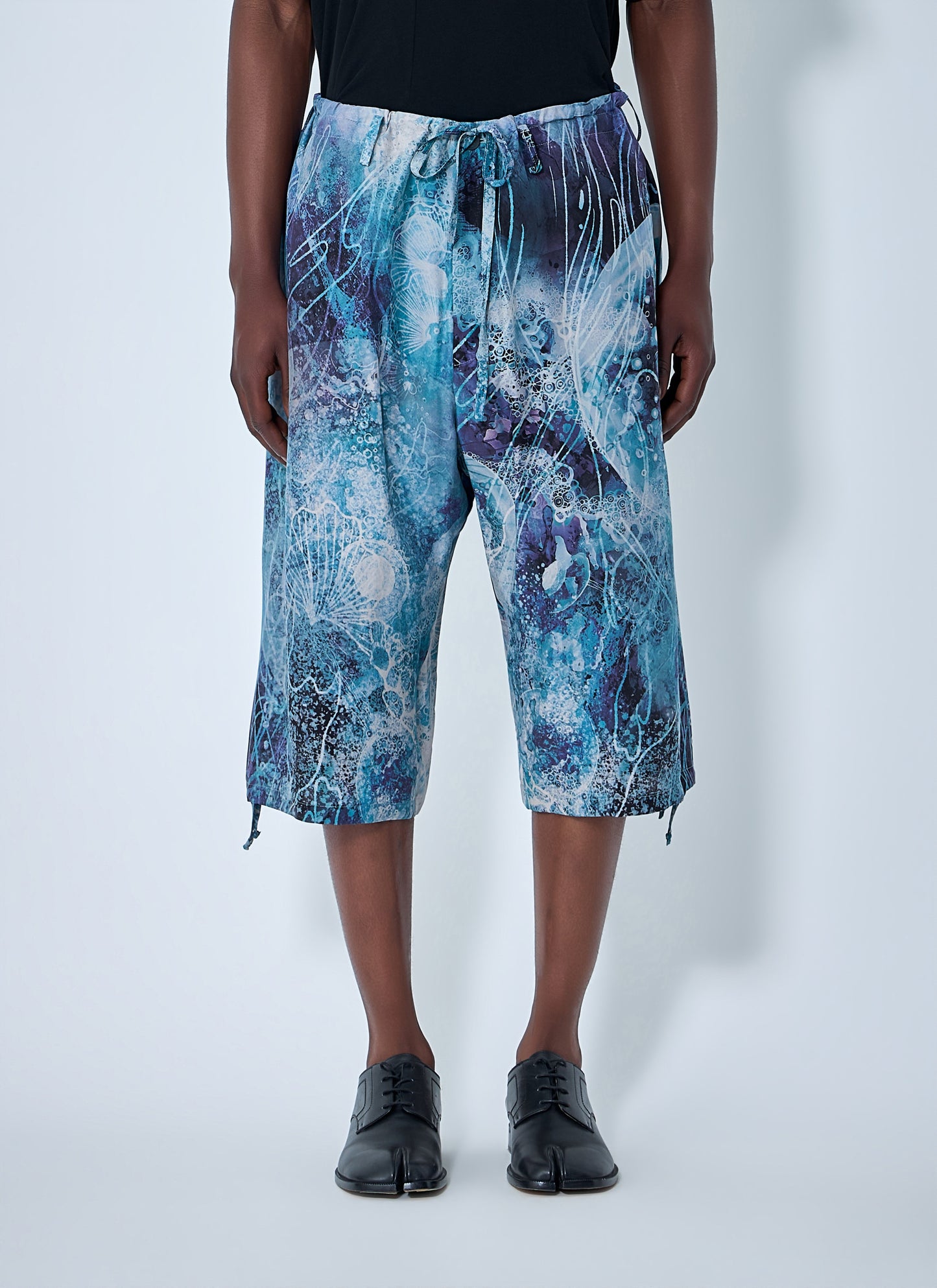 Yohji Yamamoto Men Drawstring Cropped Shorts YOHJI YAMAMOTO