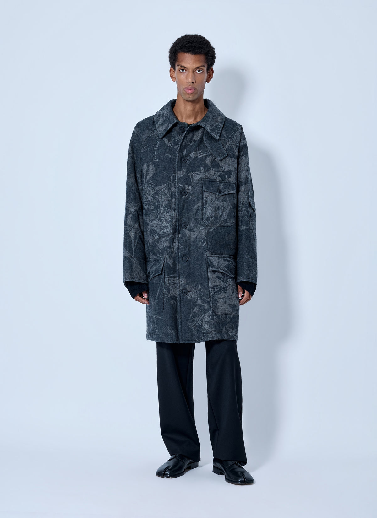 Yohji Yamamoto Men Scrap Printed Coat YOHJI YAMAMOTO