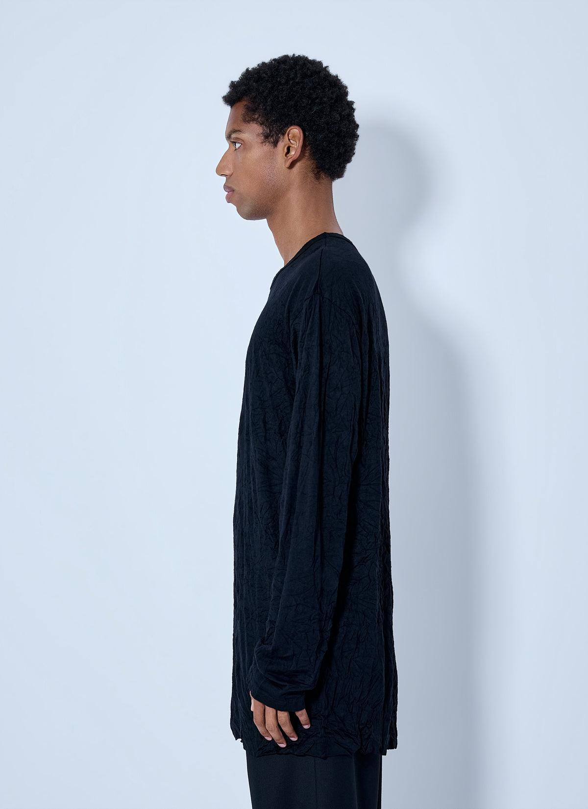 Yohji Yamamoto Men Round Neck Long Sleeve T-Shirt YOHJI YAMAMOTO