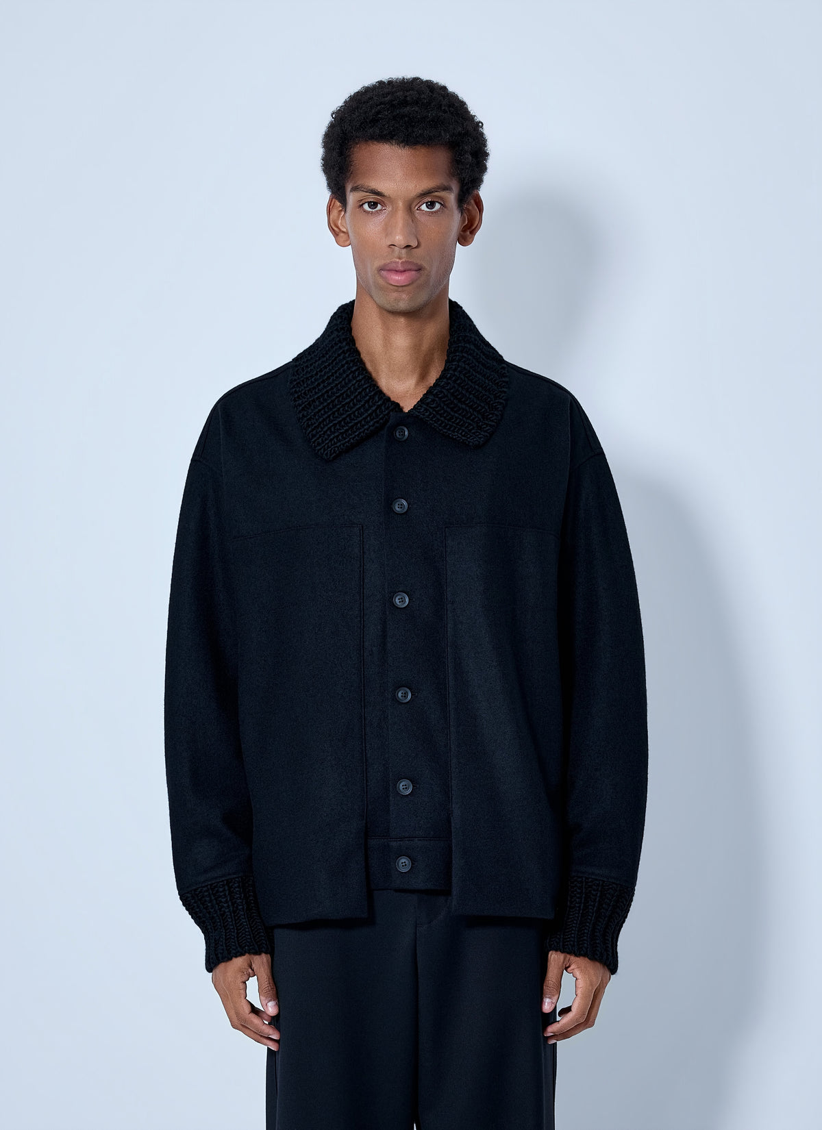 Yohji Yamamoto Men Rib Detail Blouson YOHJI YAMAMOTO