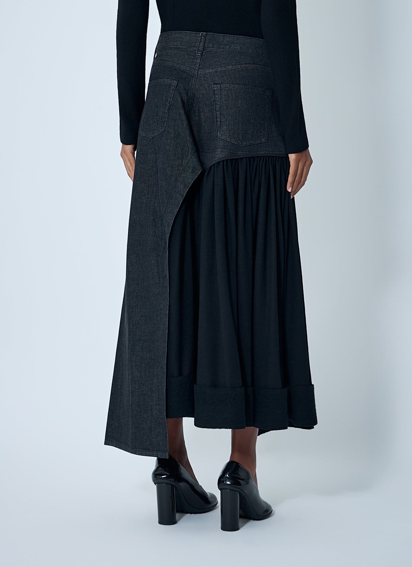 Yohji Yamamoto Women Cut-Off Combination Midi Skirt YOHJI YAMAMOTO