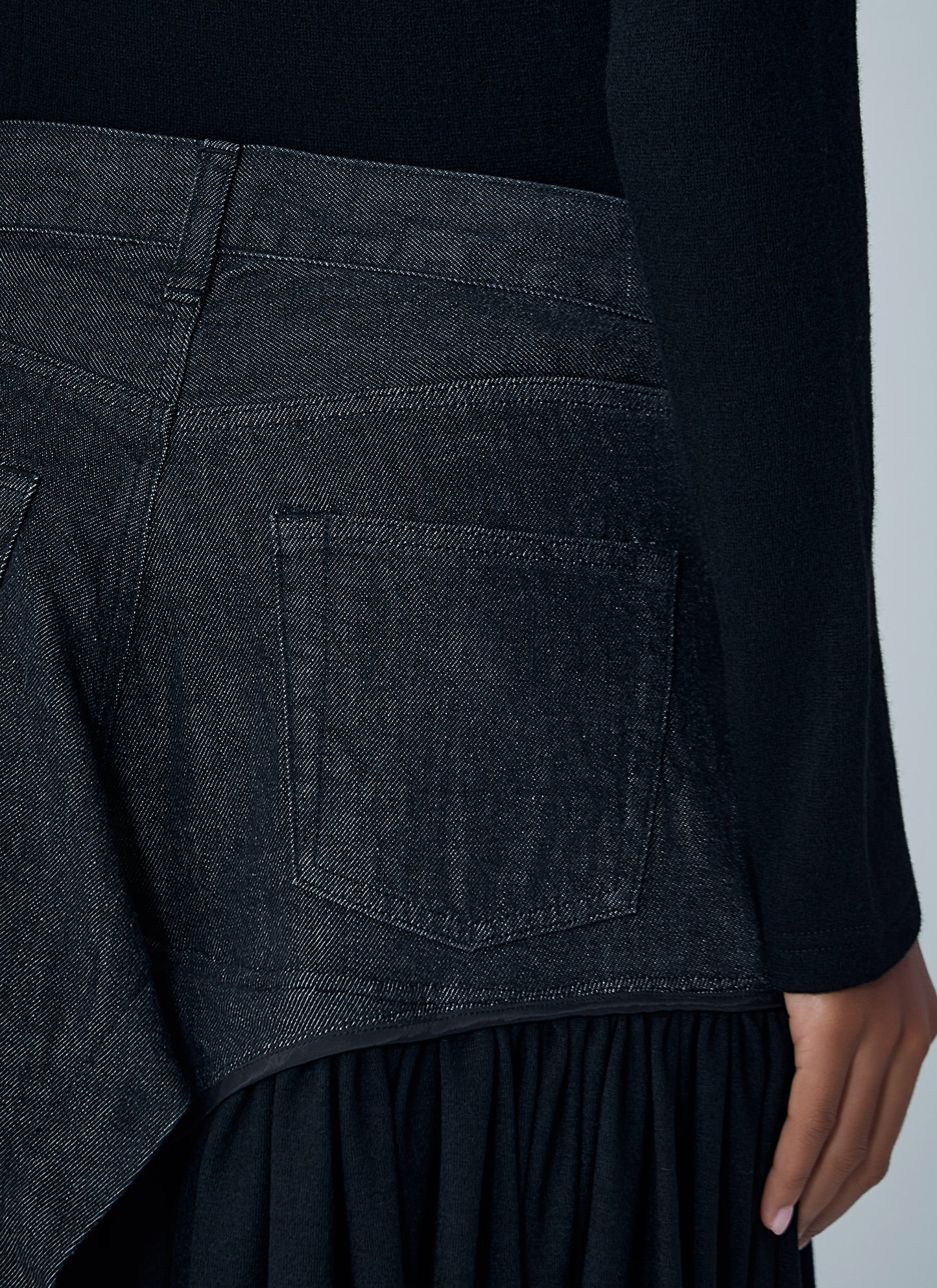 Yohji Yamamoto Women Cut-Off Combination Midi Skirt YOHJI YAMAMOTO