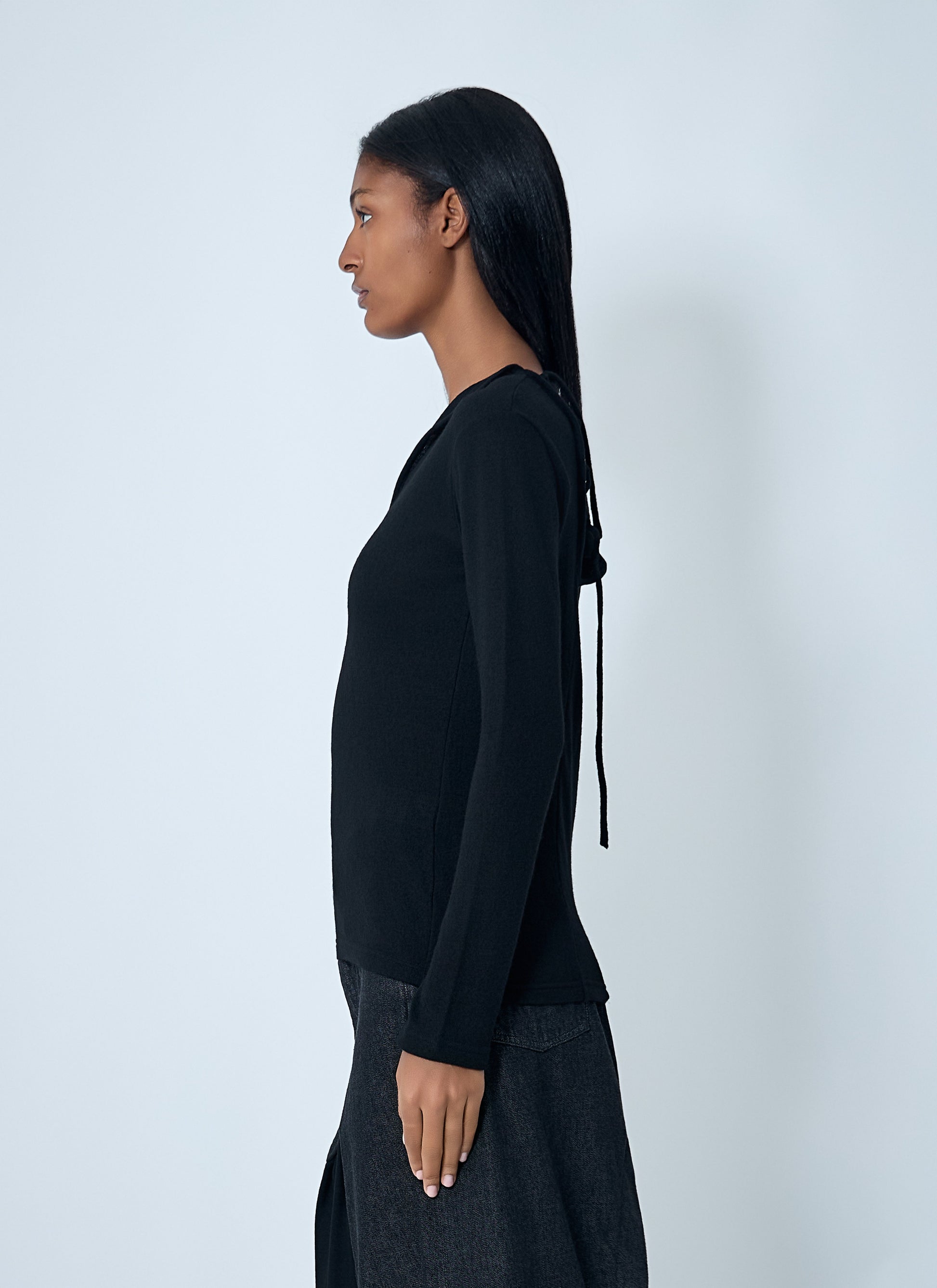 Yohji Yamamoto Women Lace-Up Wool Sweater YOHJI YAMAMOTO