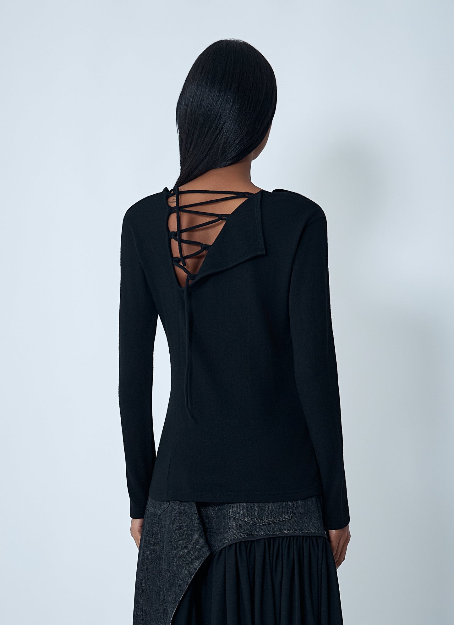 Yohji Yamamoto Women Lace-Up Wool Sweater YOHJI YAMAMOTO