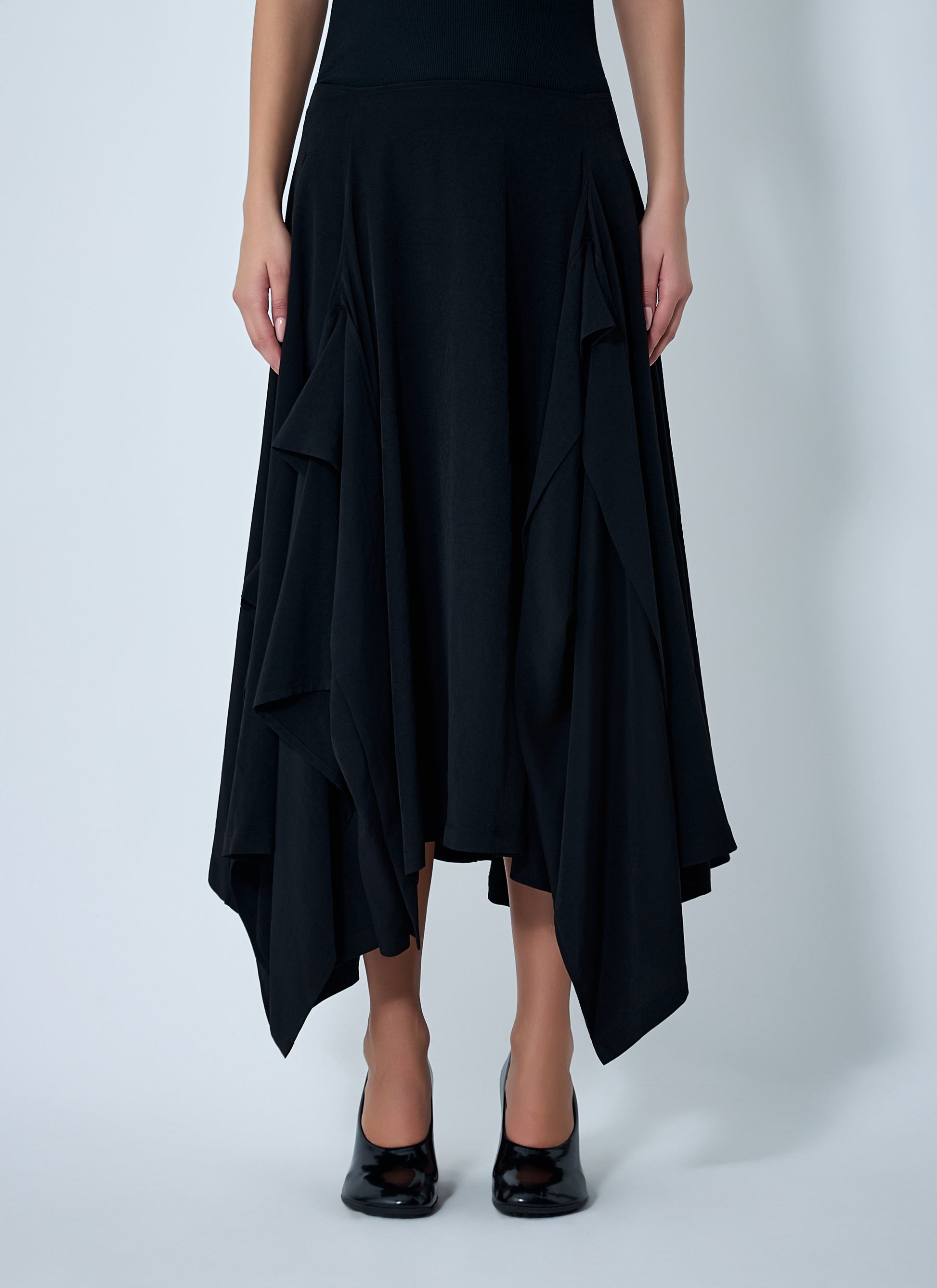 Yohji Yamamoto Women Paneled Flare Midi Skirt YOHJI YAMAMOTO