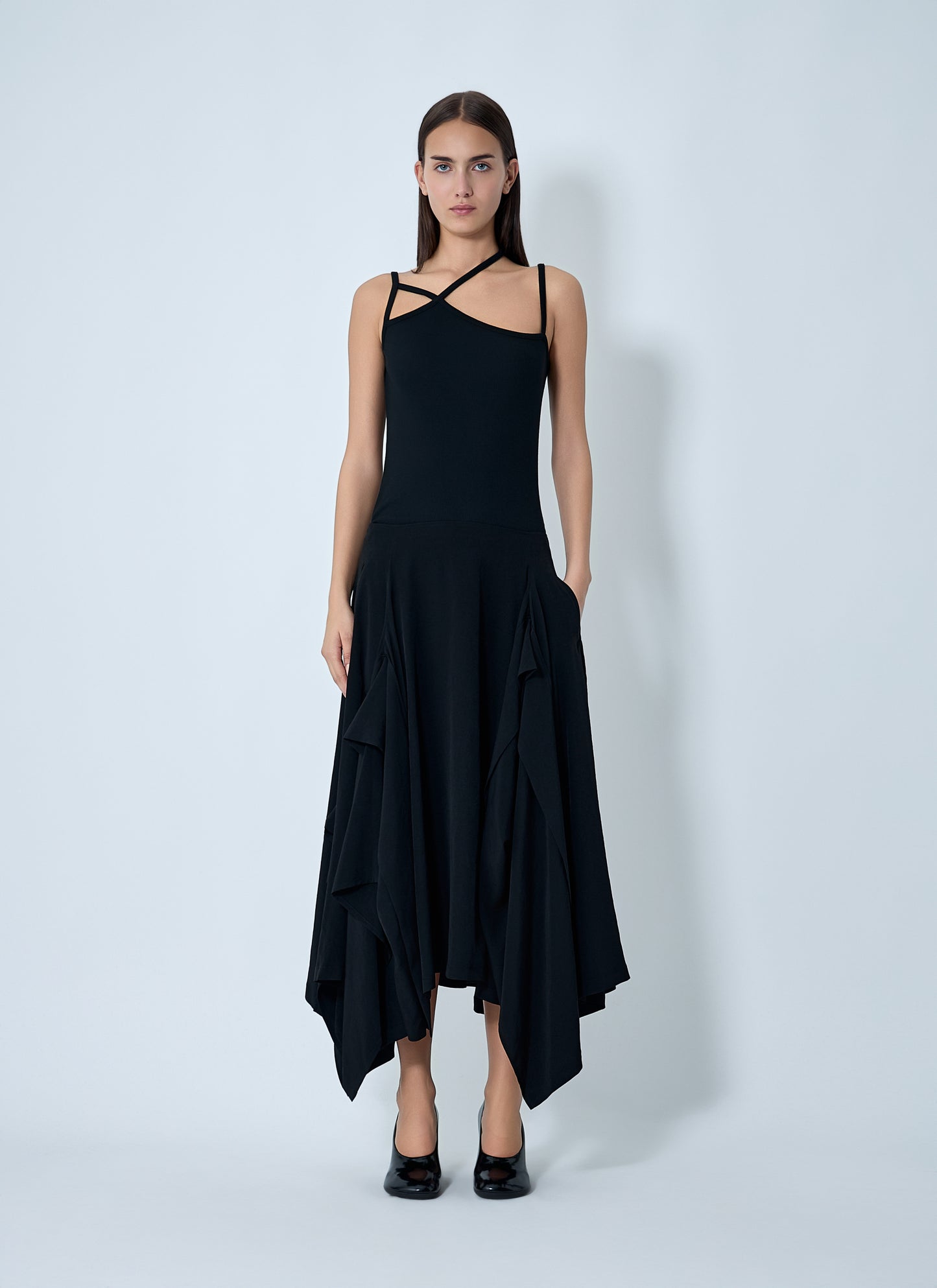 Yohji Yamamoto Women Paneled Flare Midi Skirt YOHJI YAMAMOTO