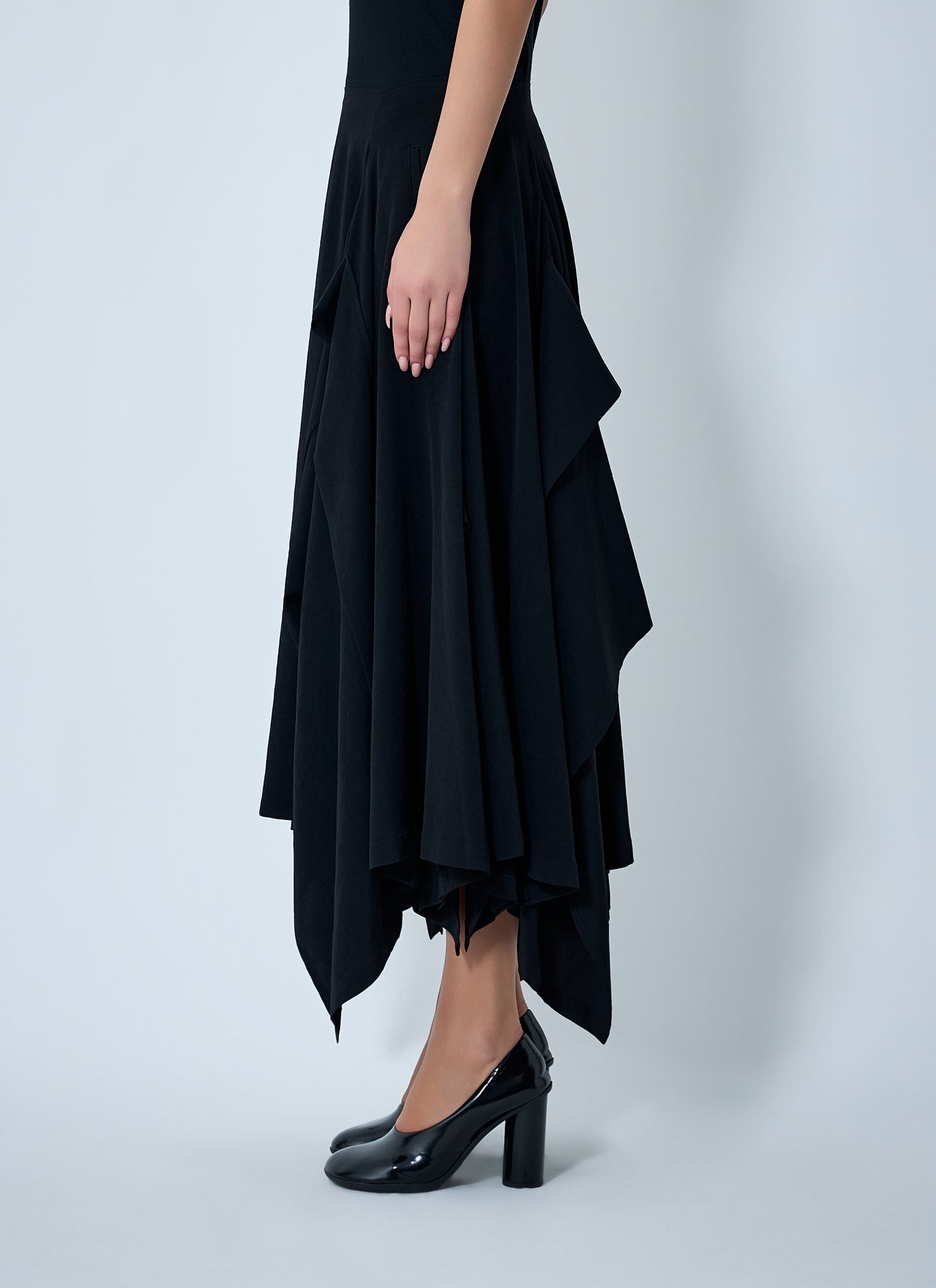 Yohji Yamamoto Women Paneled Flare Midi Skirt YOHJI YAMAMOTO