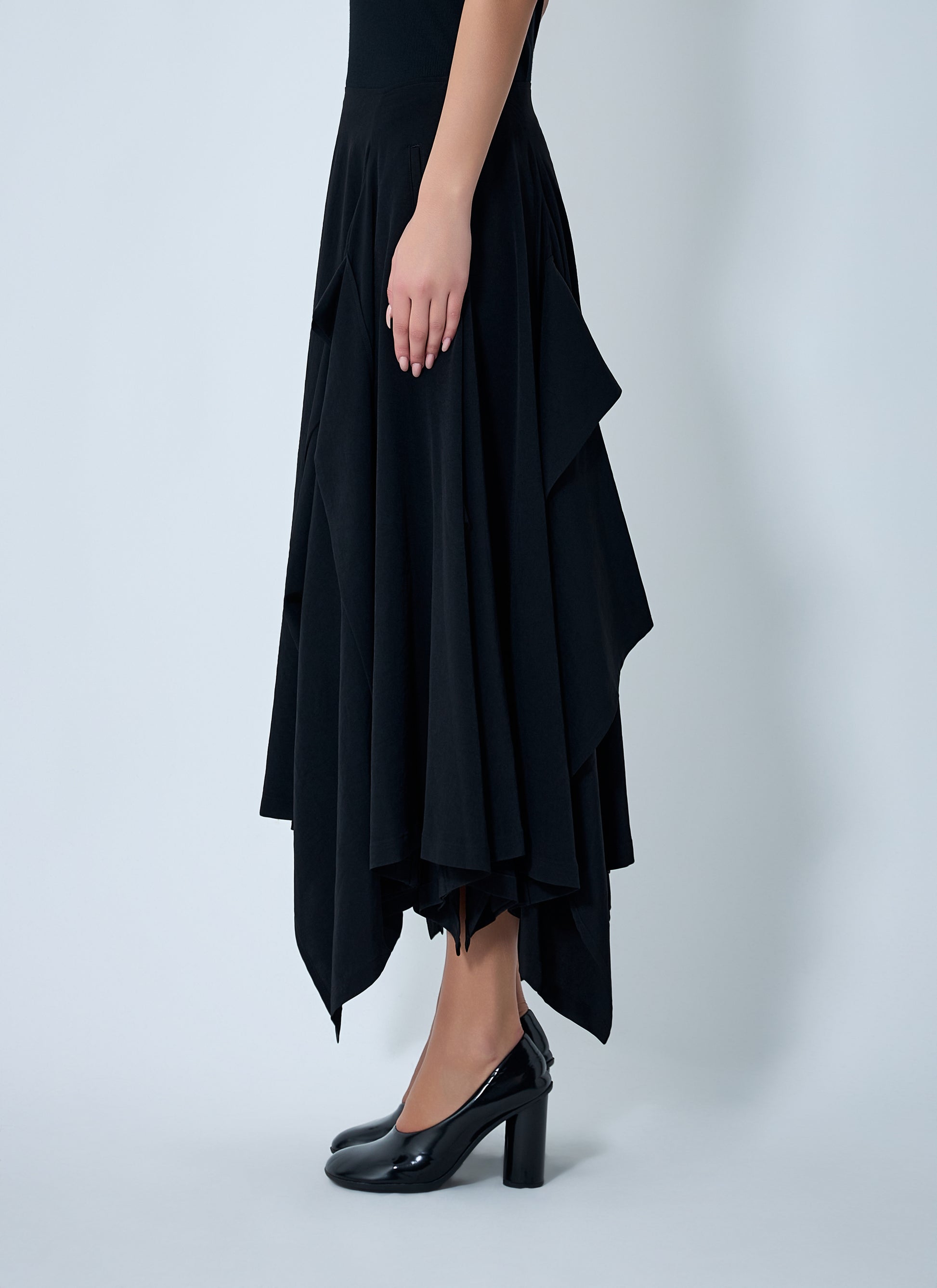Yohji Yamamoto Women Paneled Flare Midi Skirt YOHJI YAMAMOTO