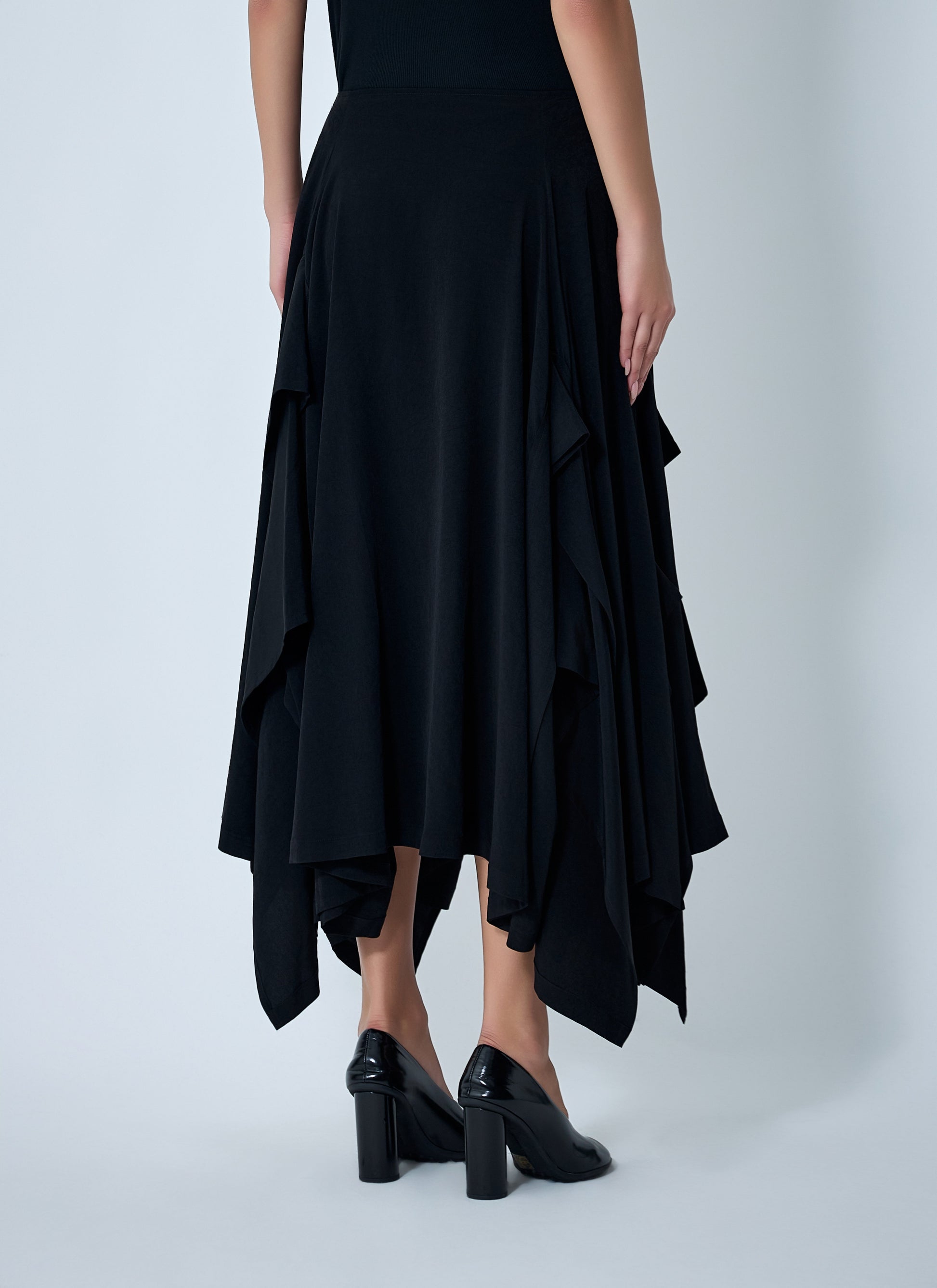 Yohji Yamamoto Women Paneled Flare Midi Skirt YOHJI YAMAMOTO